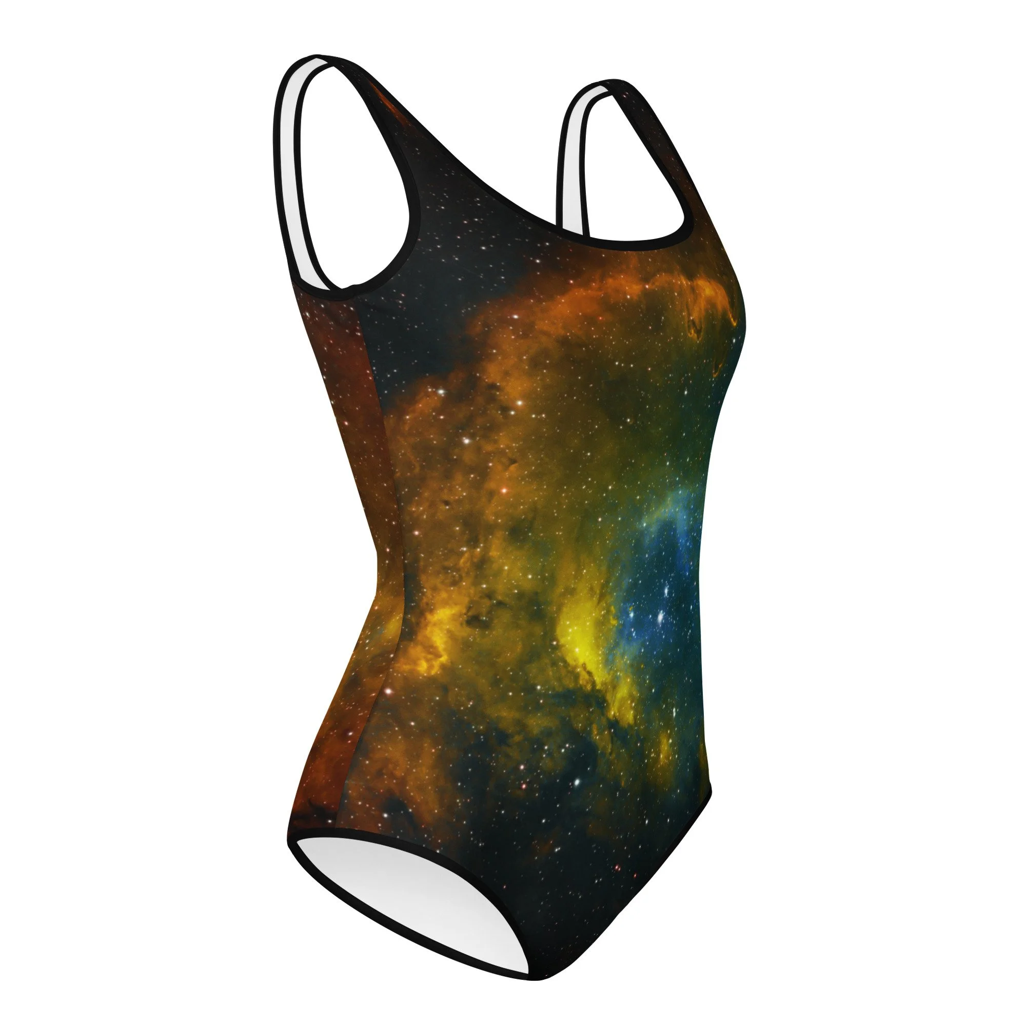 Soul Nebula printed on youth one-piece swimsuit — High Space Man