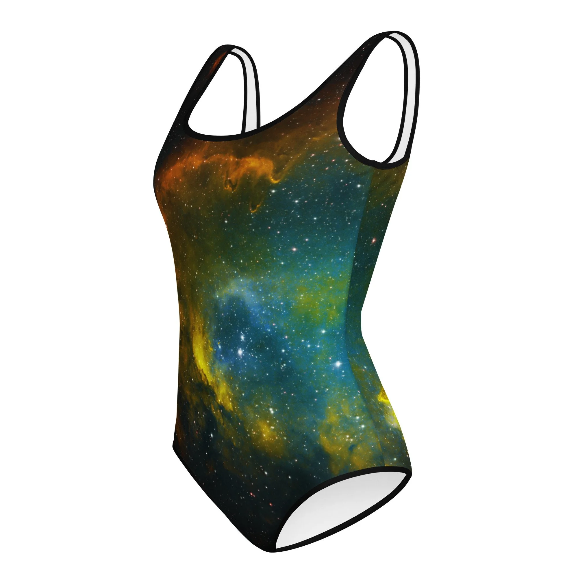 Soul Nebula printed on youth one-piece swimsuit — High Space Man