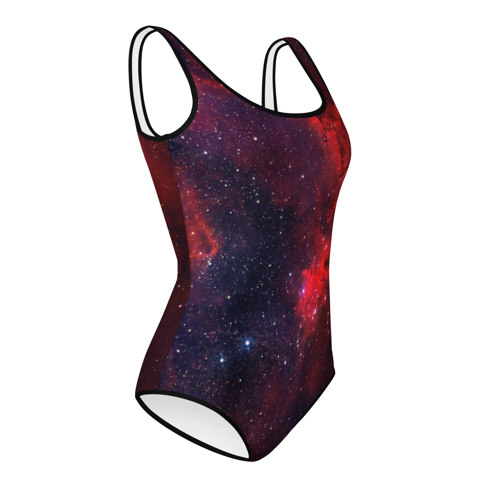 Heart Nebula printed on youth one-piece swimsuit — High Space Man