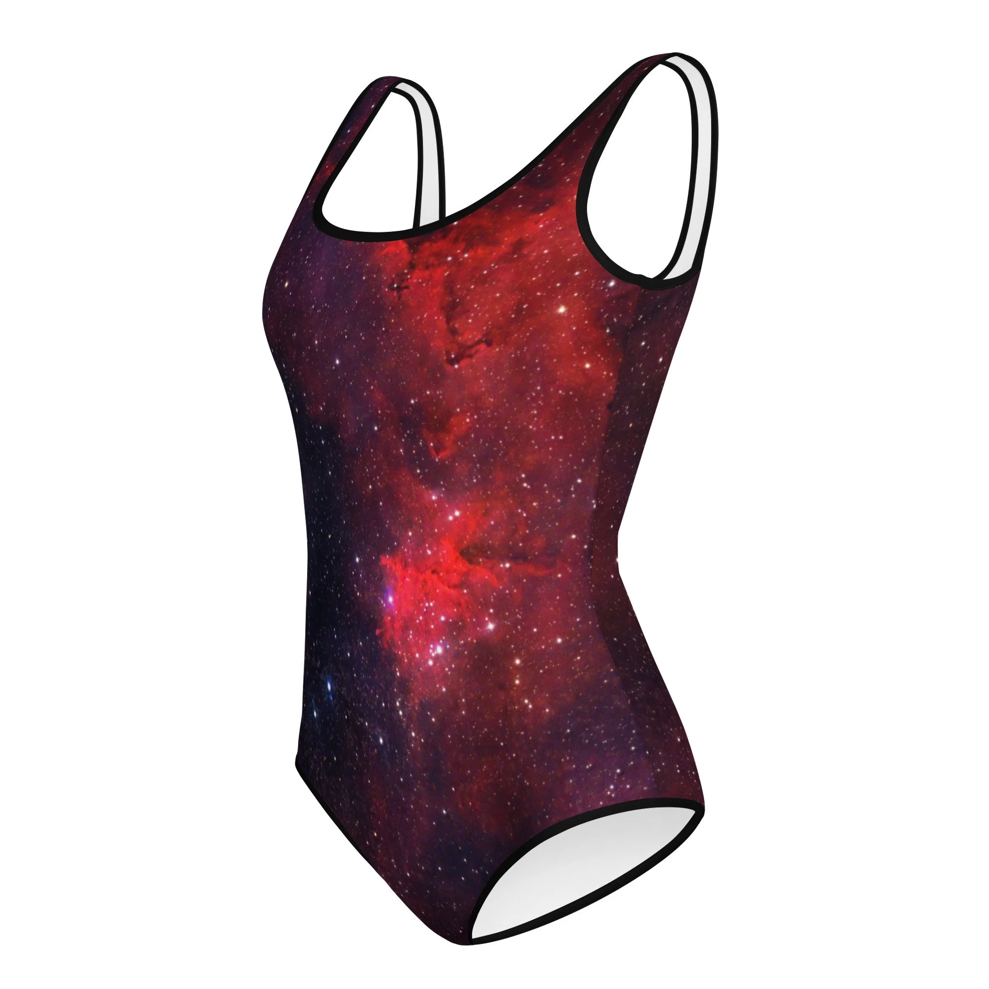 Heart Nebula printed on youth one-piece swimsuit — High Space Man