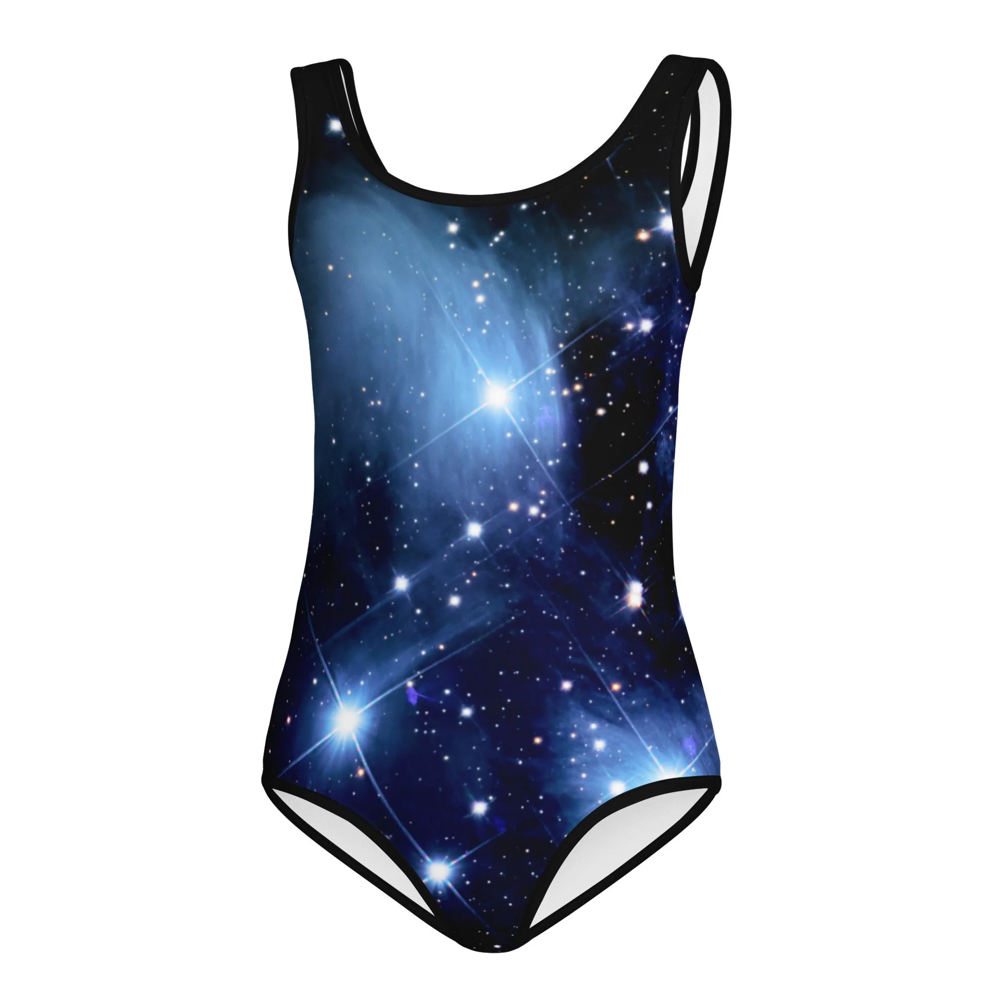 Pleiades star cluster printed on kids' one-piece swimsuit — High Space Man