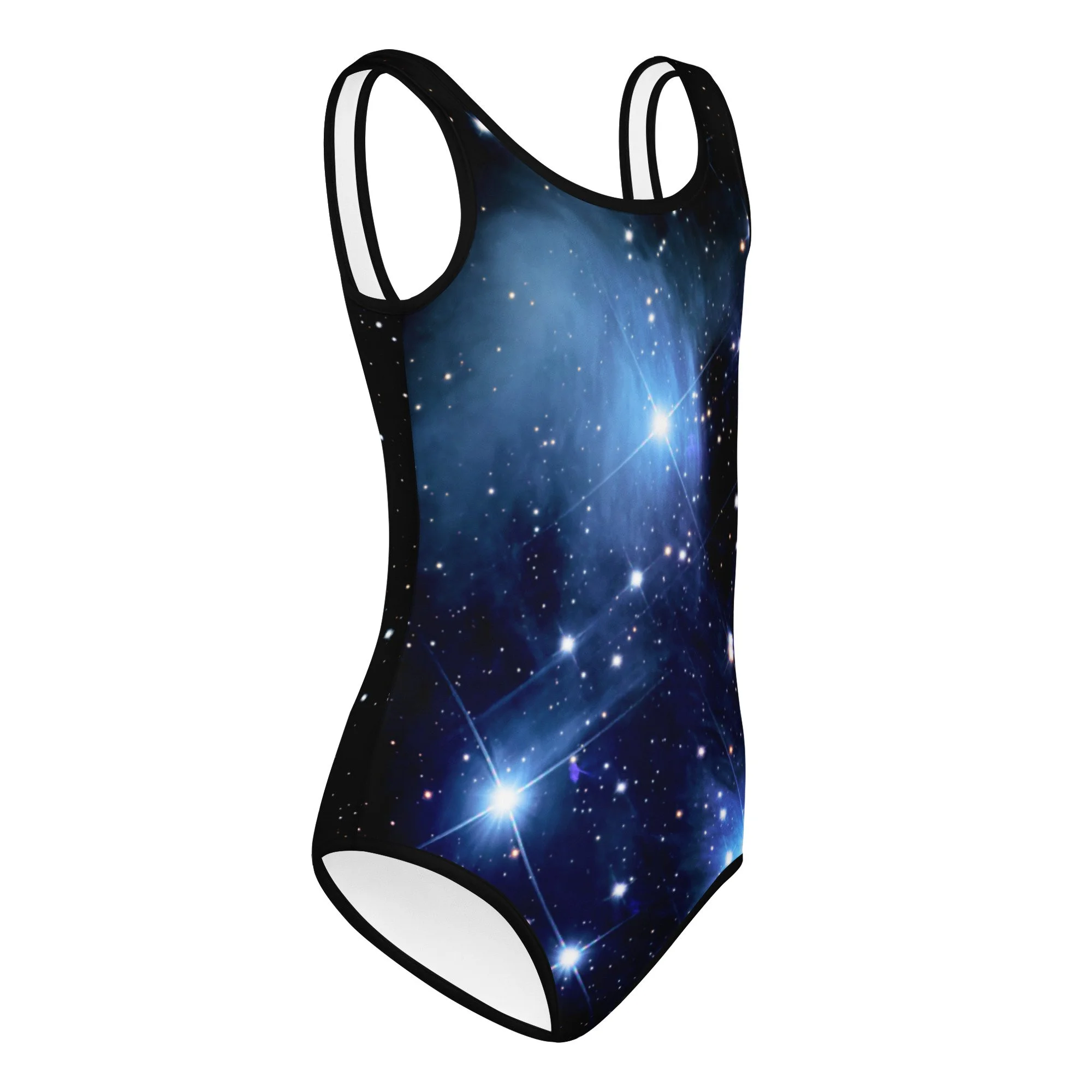 Pleiades star cluster printed on kids' one-piece swimsuit — High Space Man