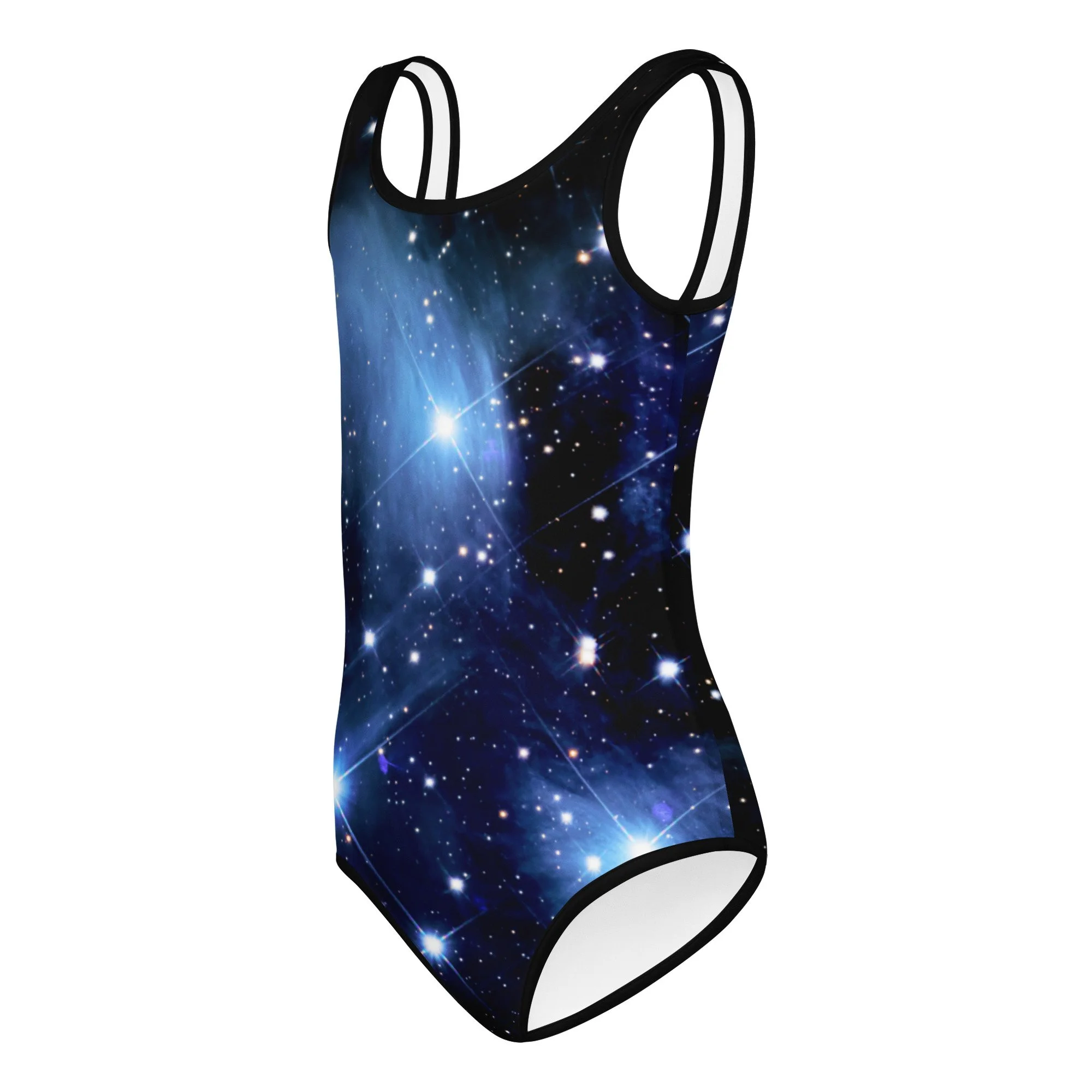 Pleiades star cluster printed on kids' one-piece swimsuit — High Space Man
