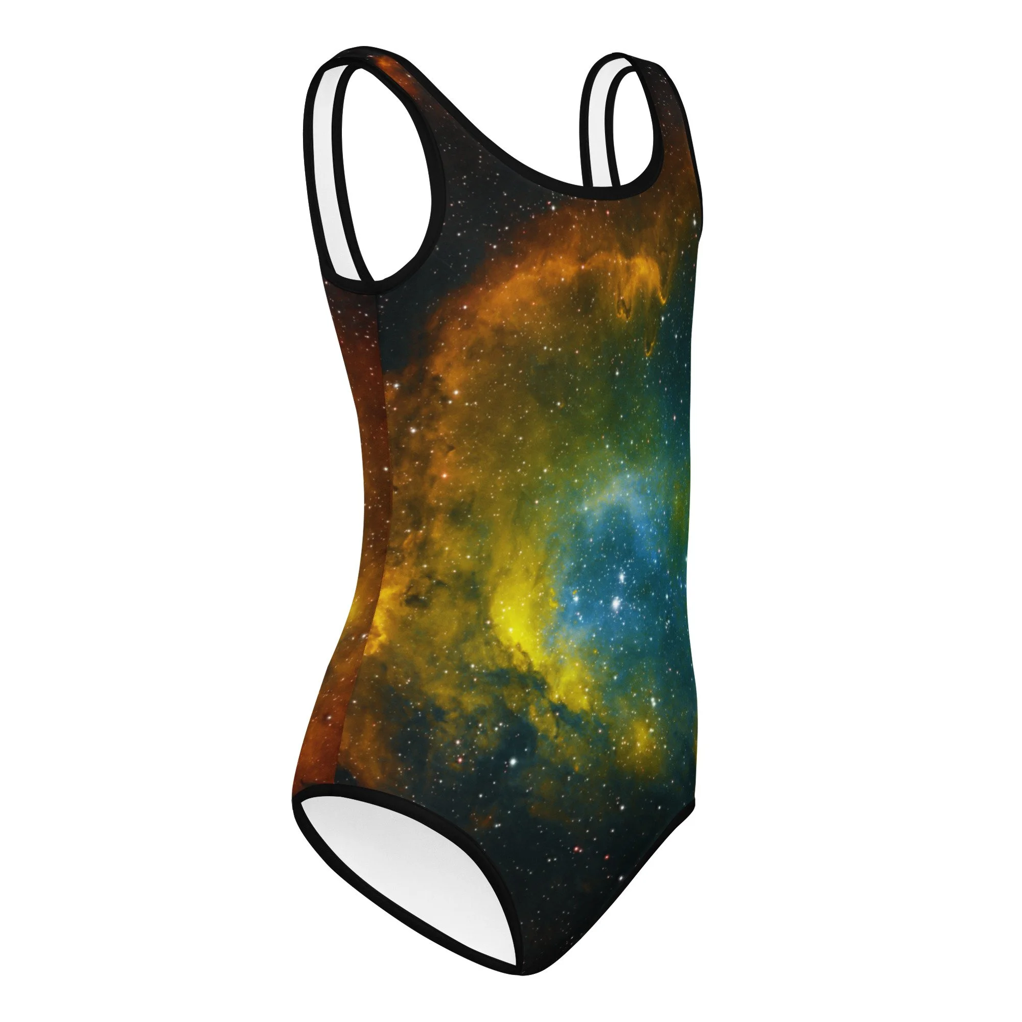 Soul Nebula printed on kids' one-piece swimsuit — High Space Man
