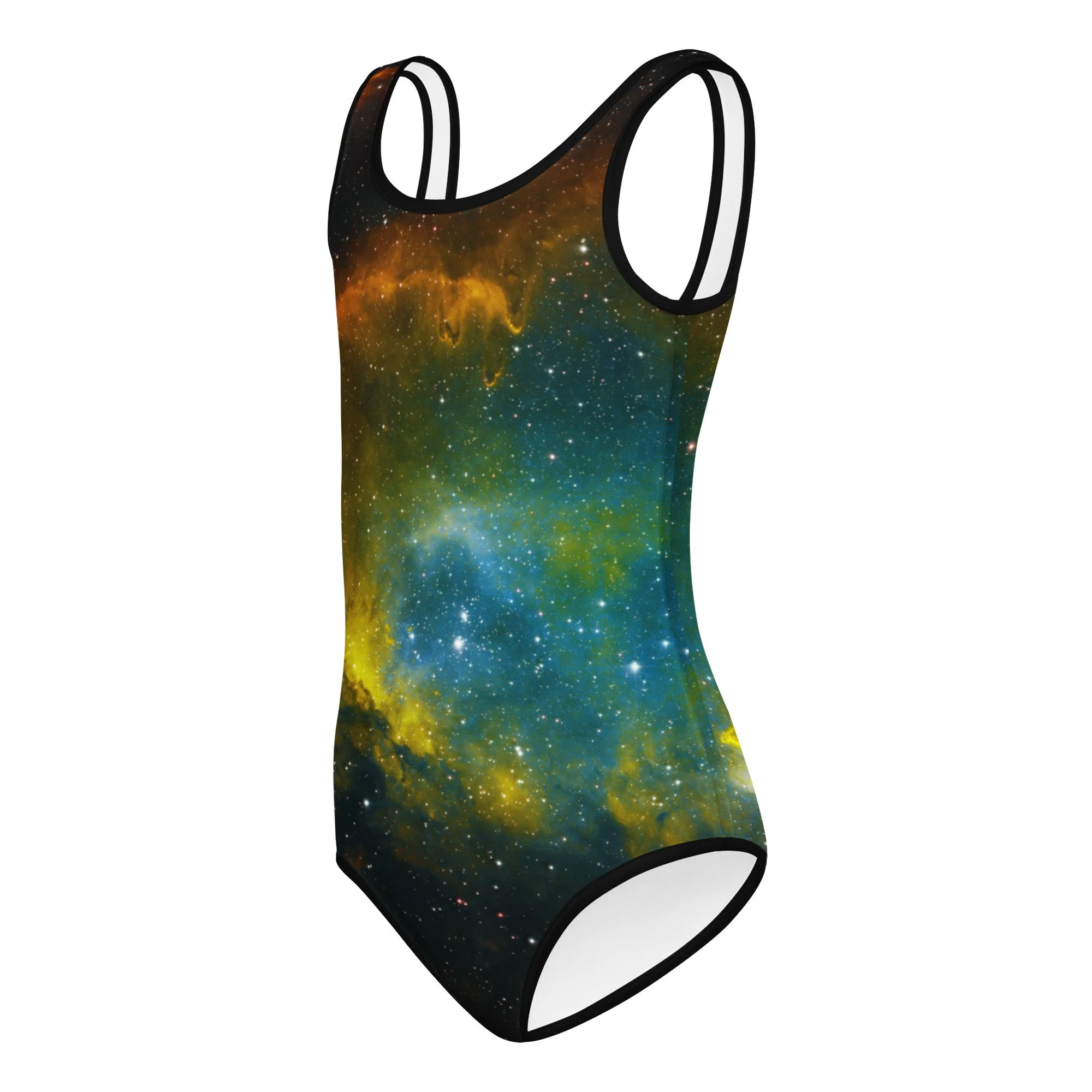 Soul Nebula printed on kids' one-piece swimsuit — High Space Man