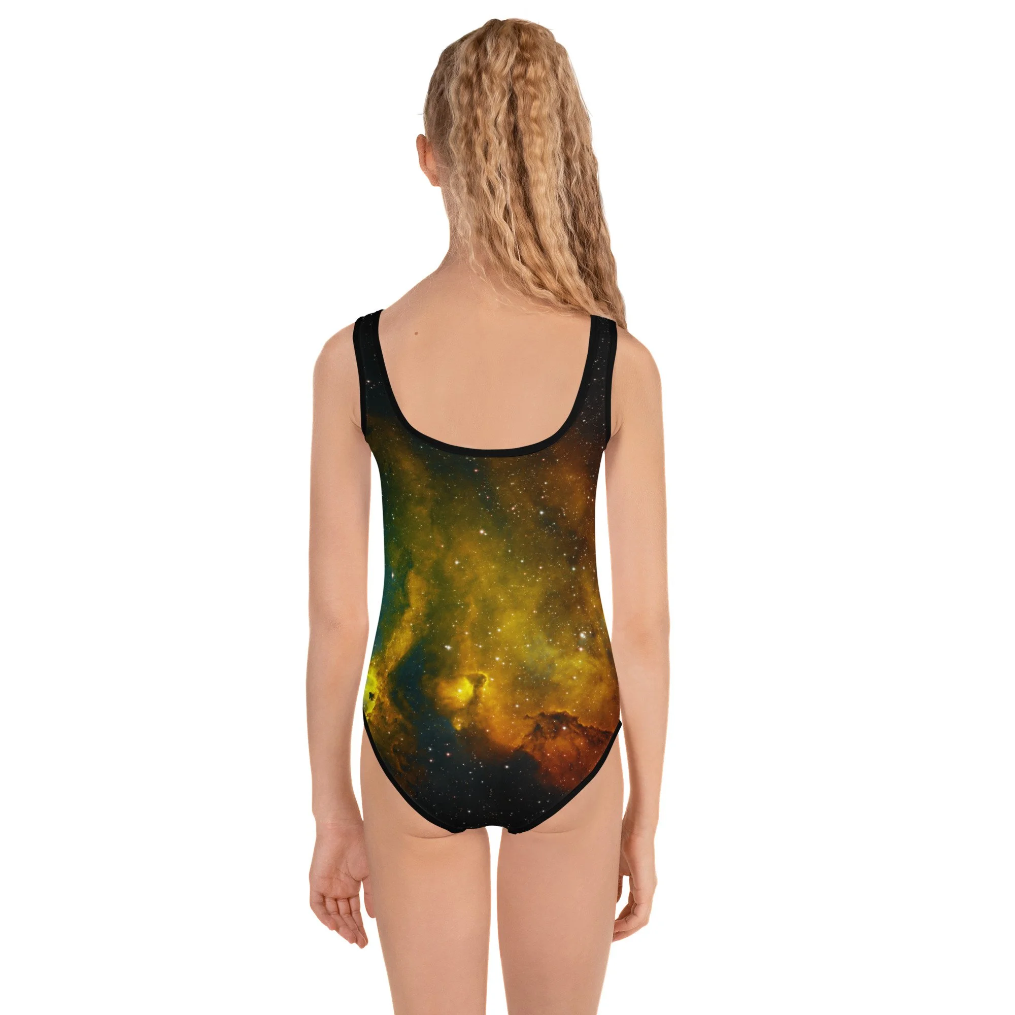 Soul Nebula printed on kids' one-piece swimsuit — High Space Man