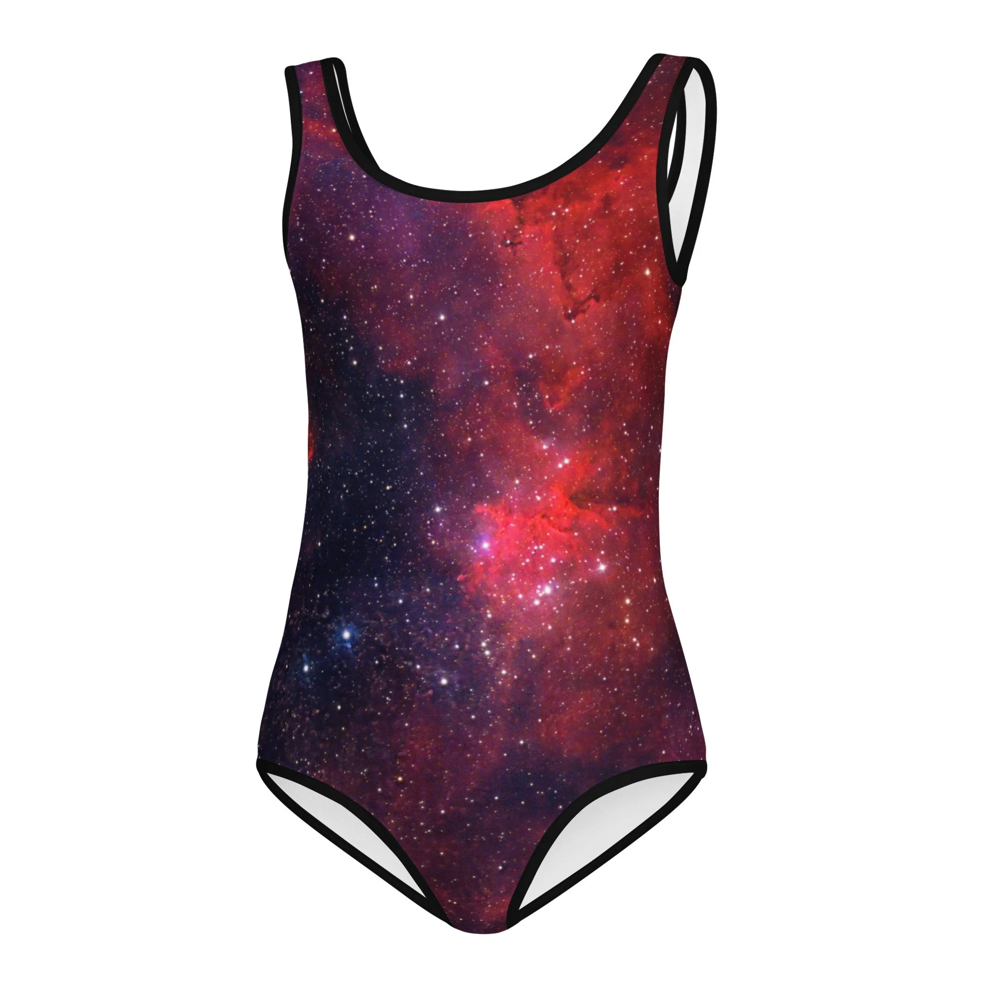 Heart Nebula printed on kids' one-piece swimsuit — High Space Man