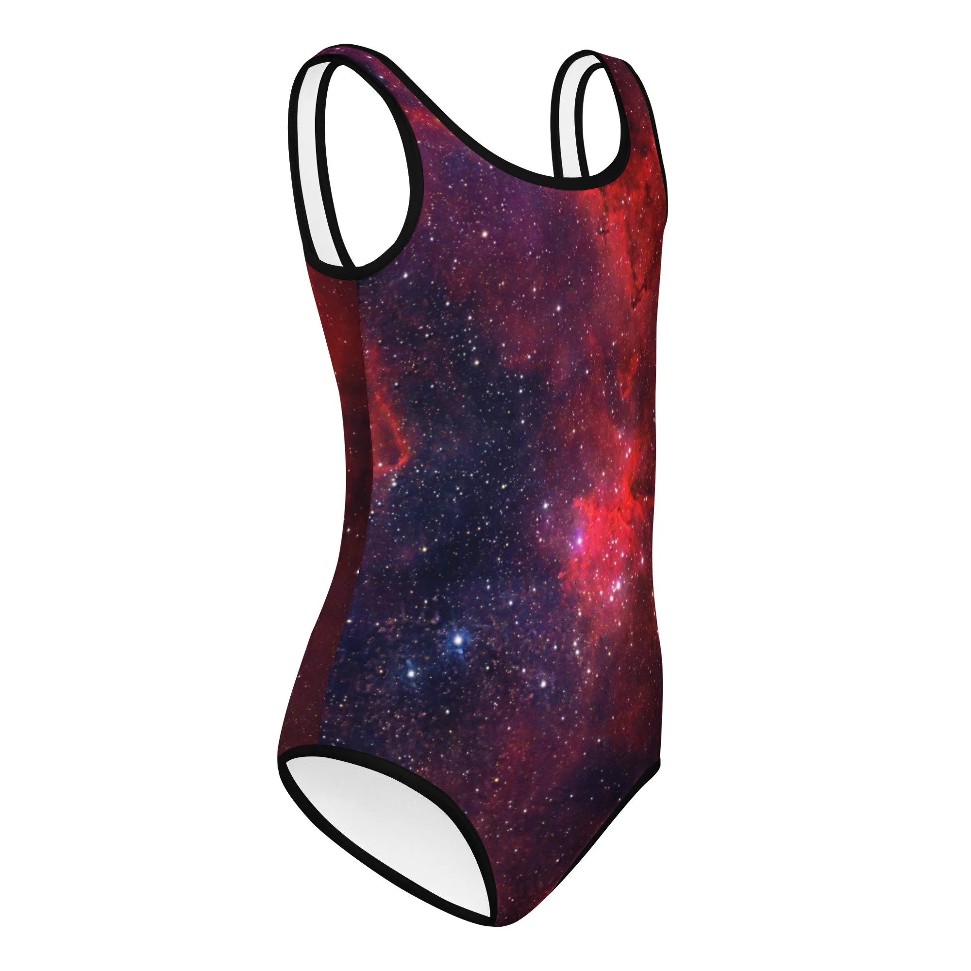 Heart Nebula printed on kids' one-piece swimsuit — High Space Man