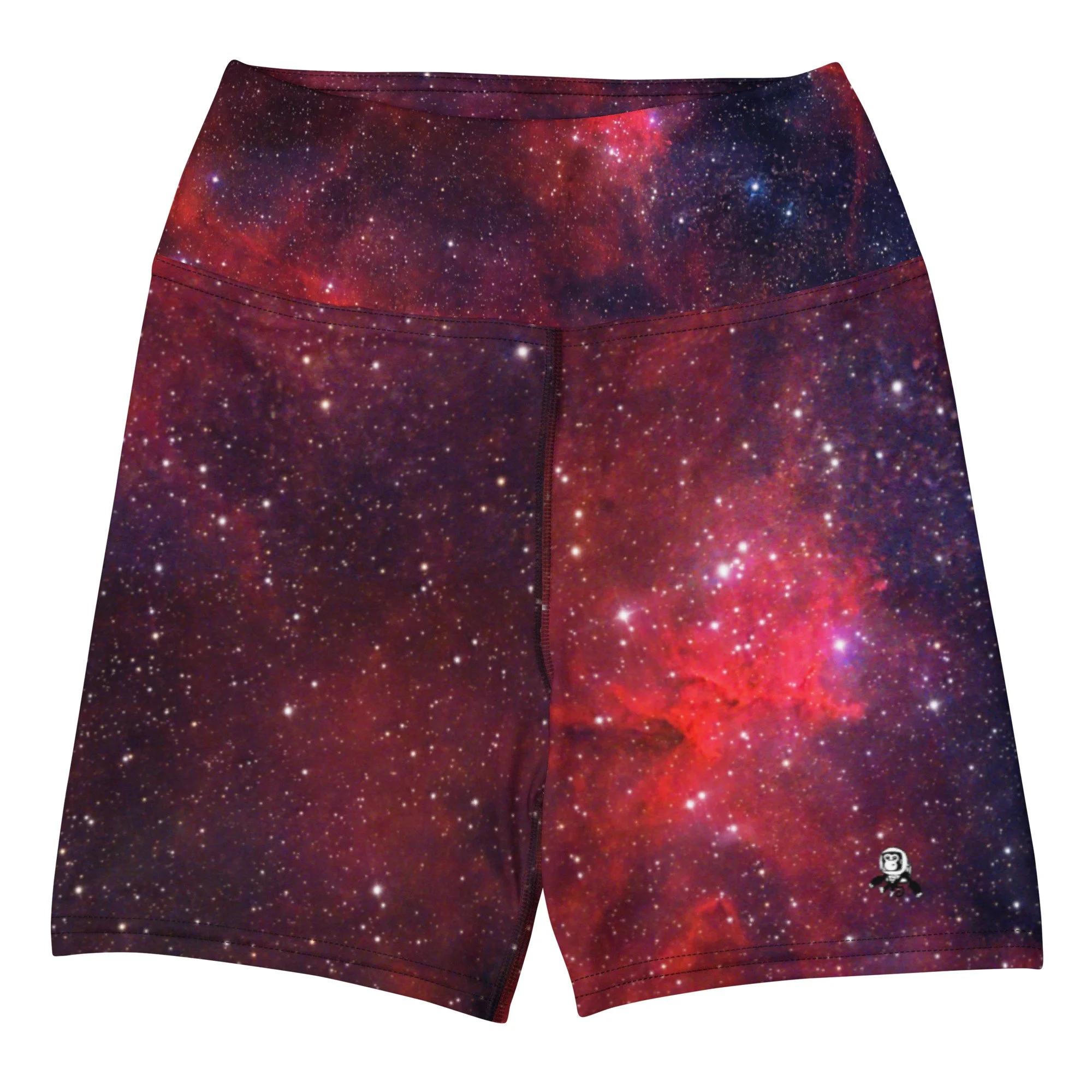 Heart Nebula printed on women's yoga shorts — High Space Man