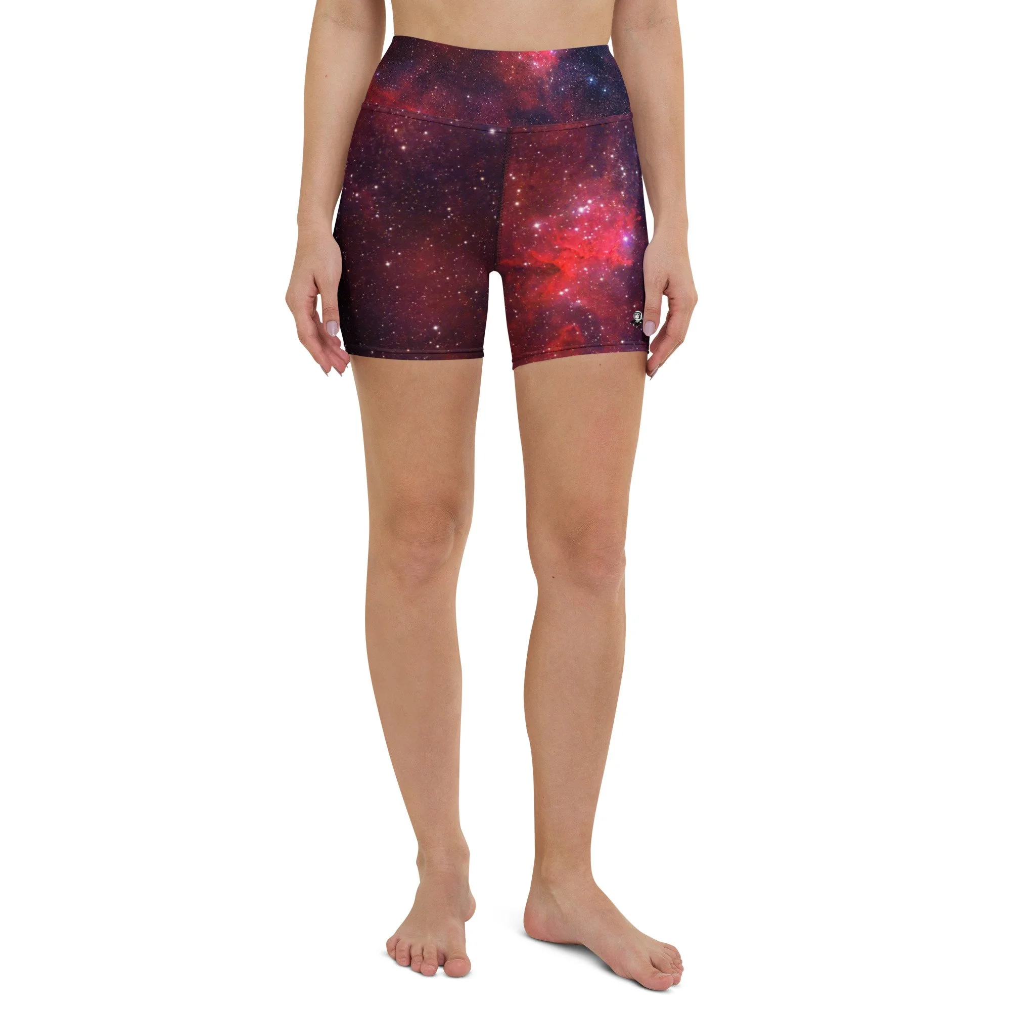 Heart Nebula printed on women's yoga shorts — High Space Man