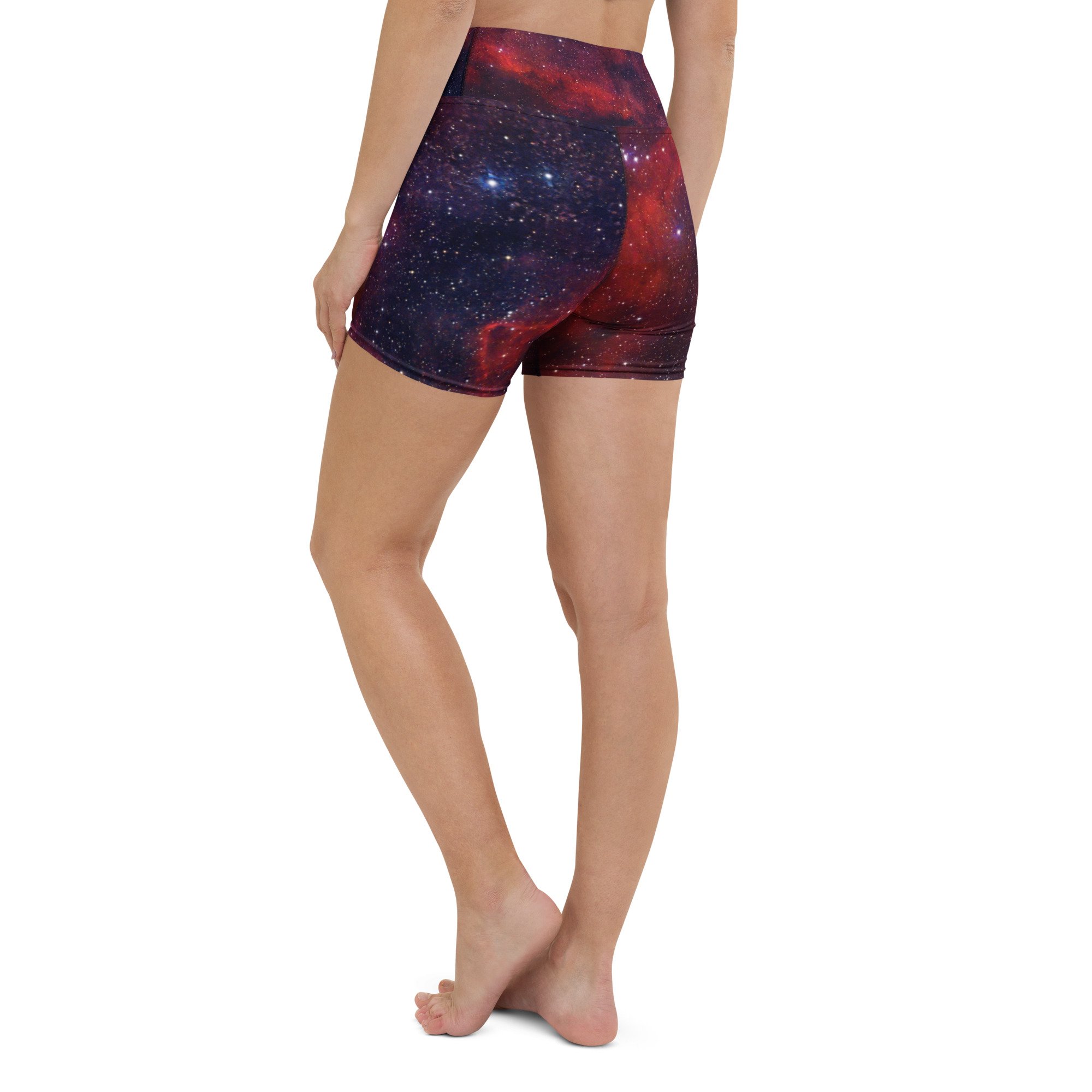 Heart Nebula printed on women's yoga shorts — High Space Man