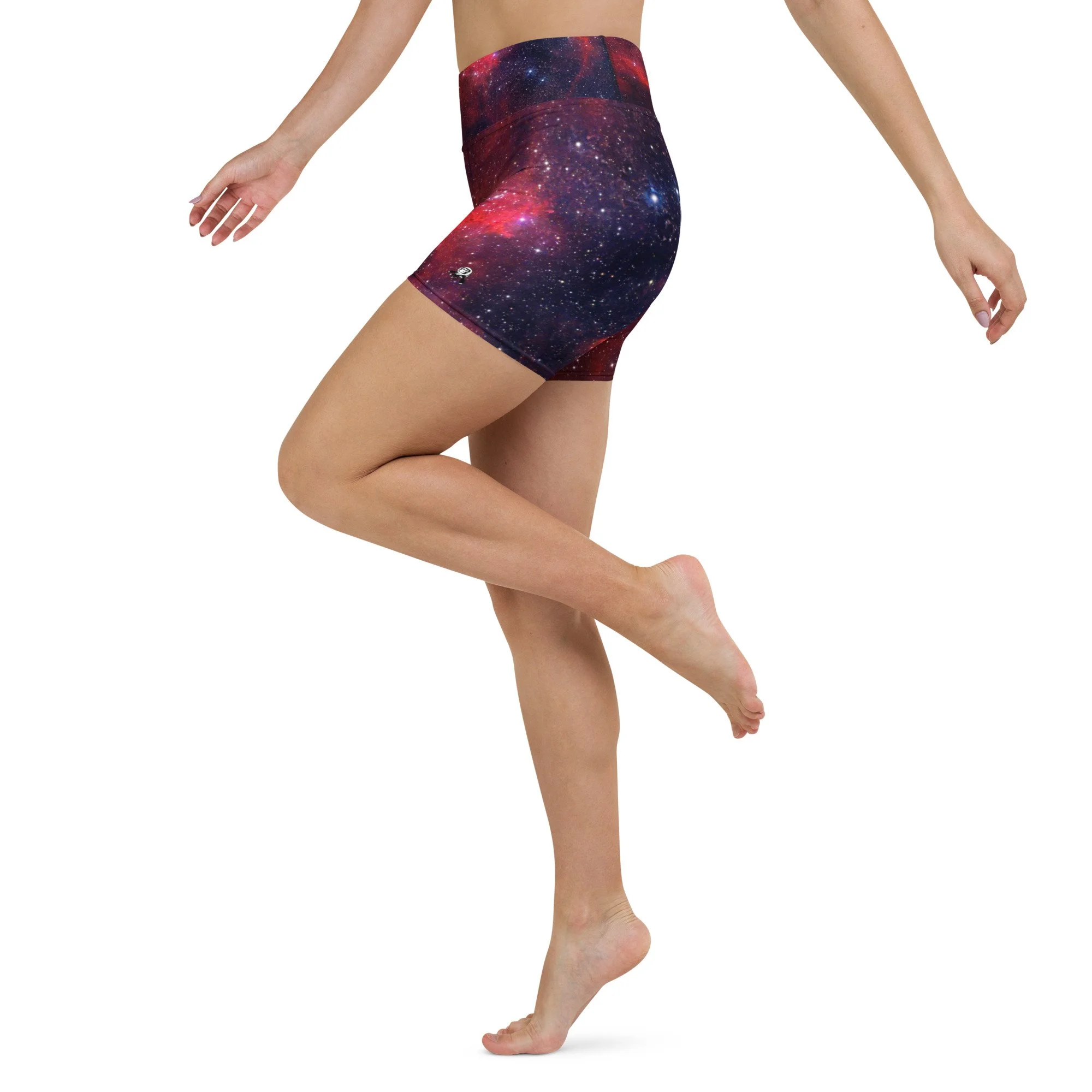 Heart Nebula printed on women's yoga shorts — High Space Man
