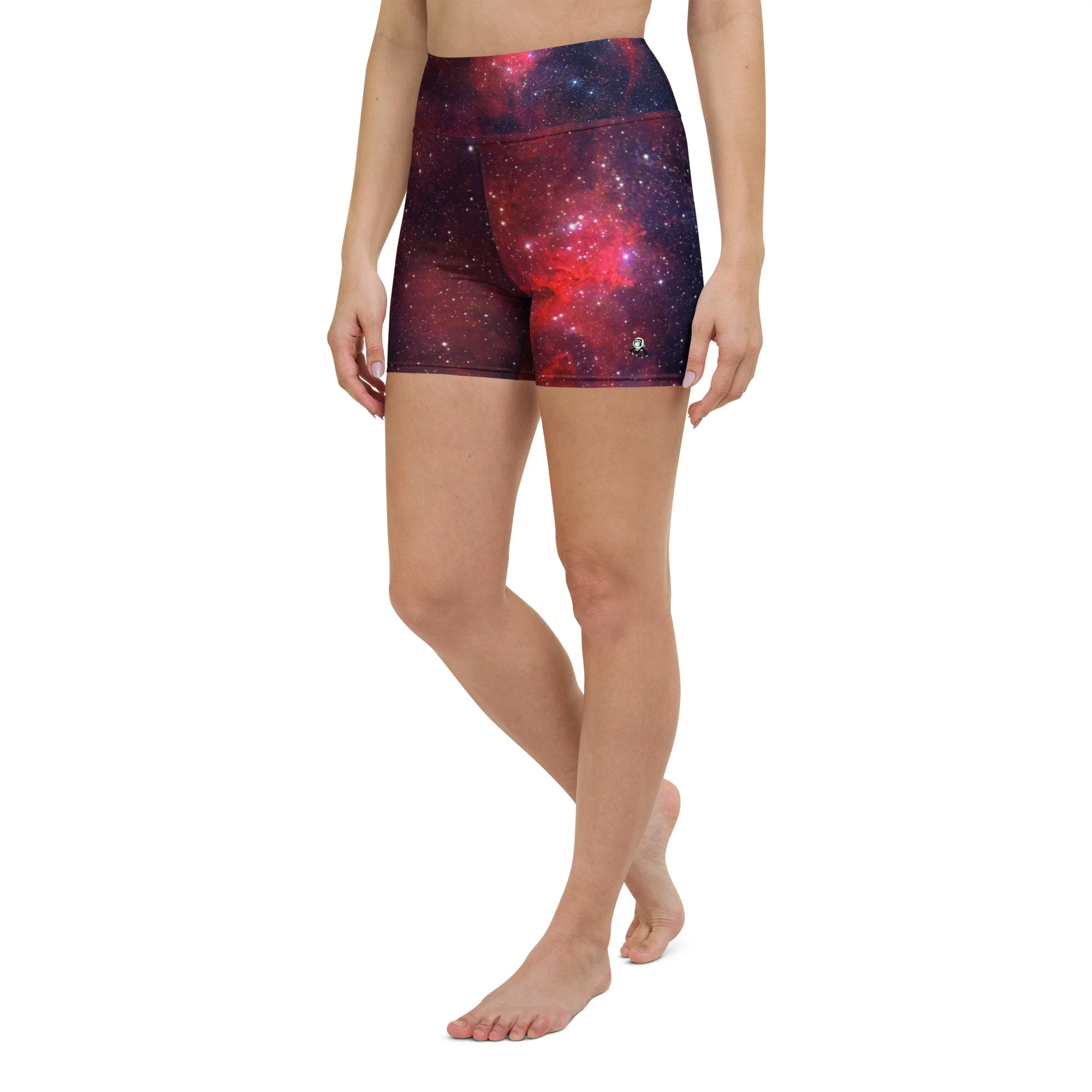 Heart Nebula printed on women's yoga shorts — High Space Man