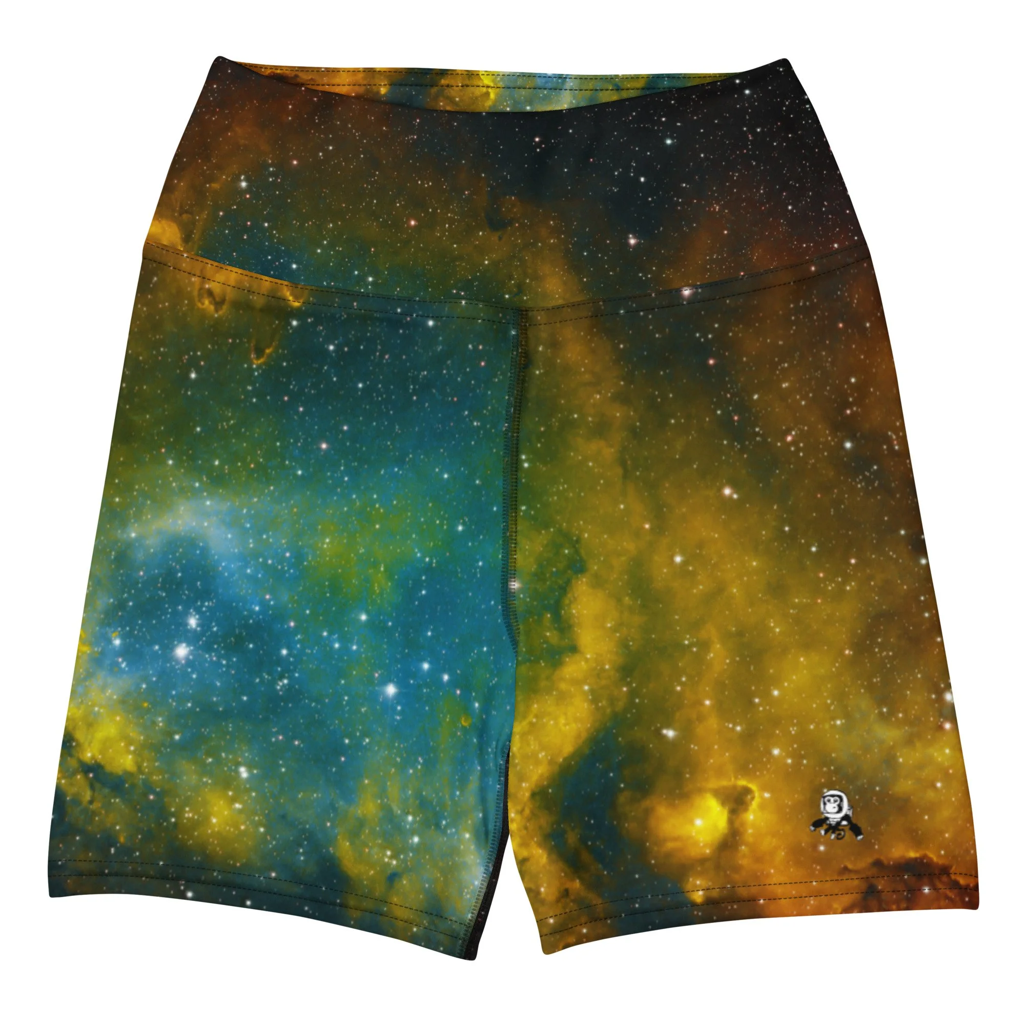 Soul Nebula printed on women's yoga shorts — High Space Man