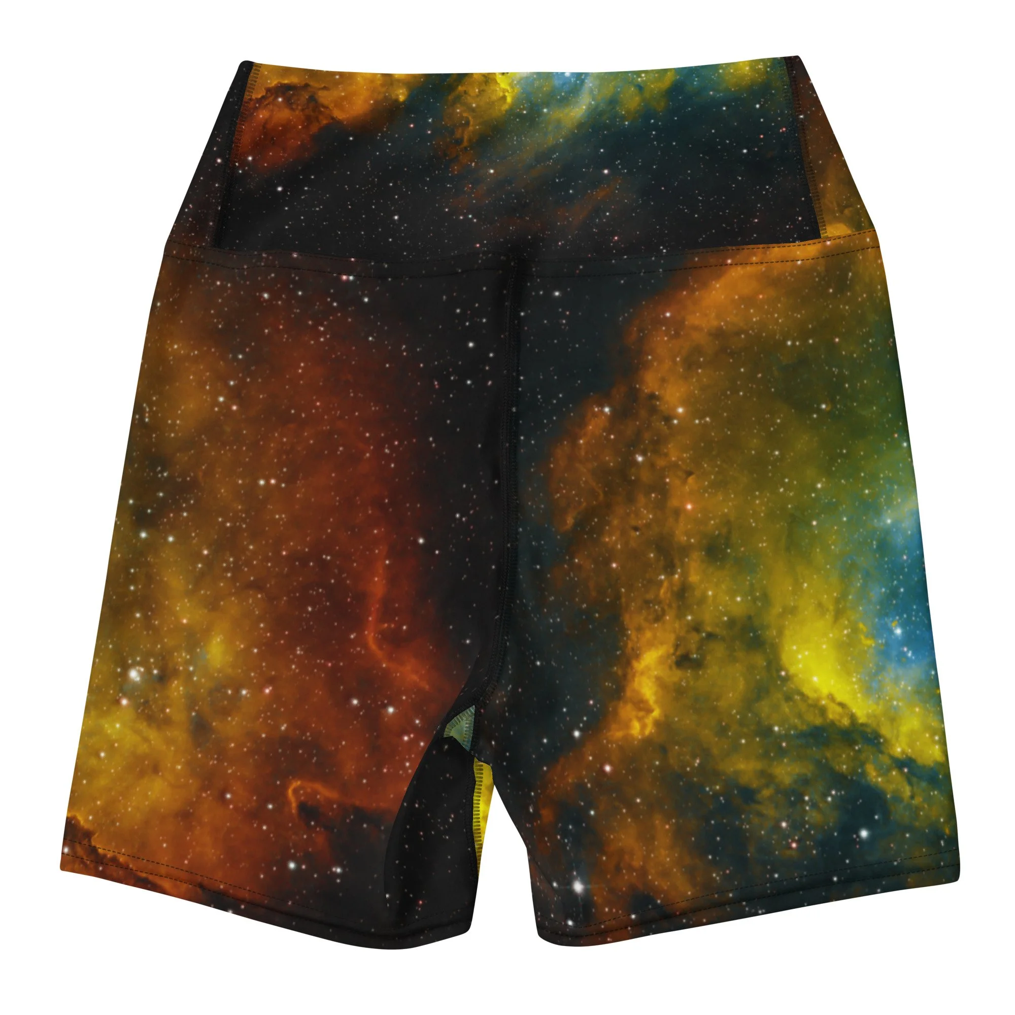 Soul Nebula printed on women's yoga shorts — High Space Man