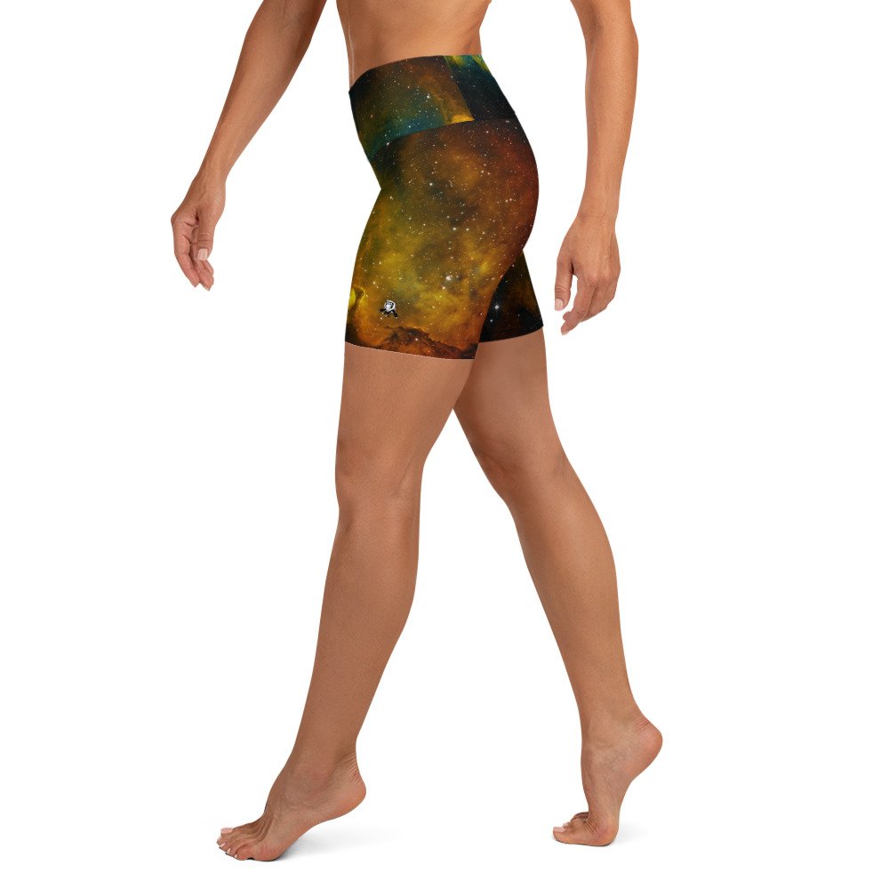 Soul Nebula printed on women's yoga shorts — High Space Man