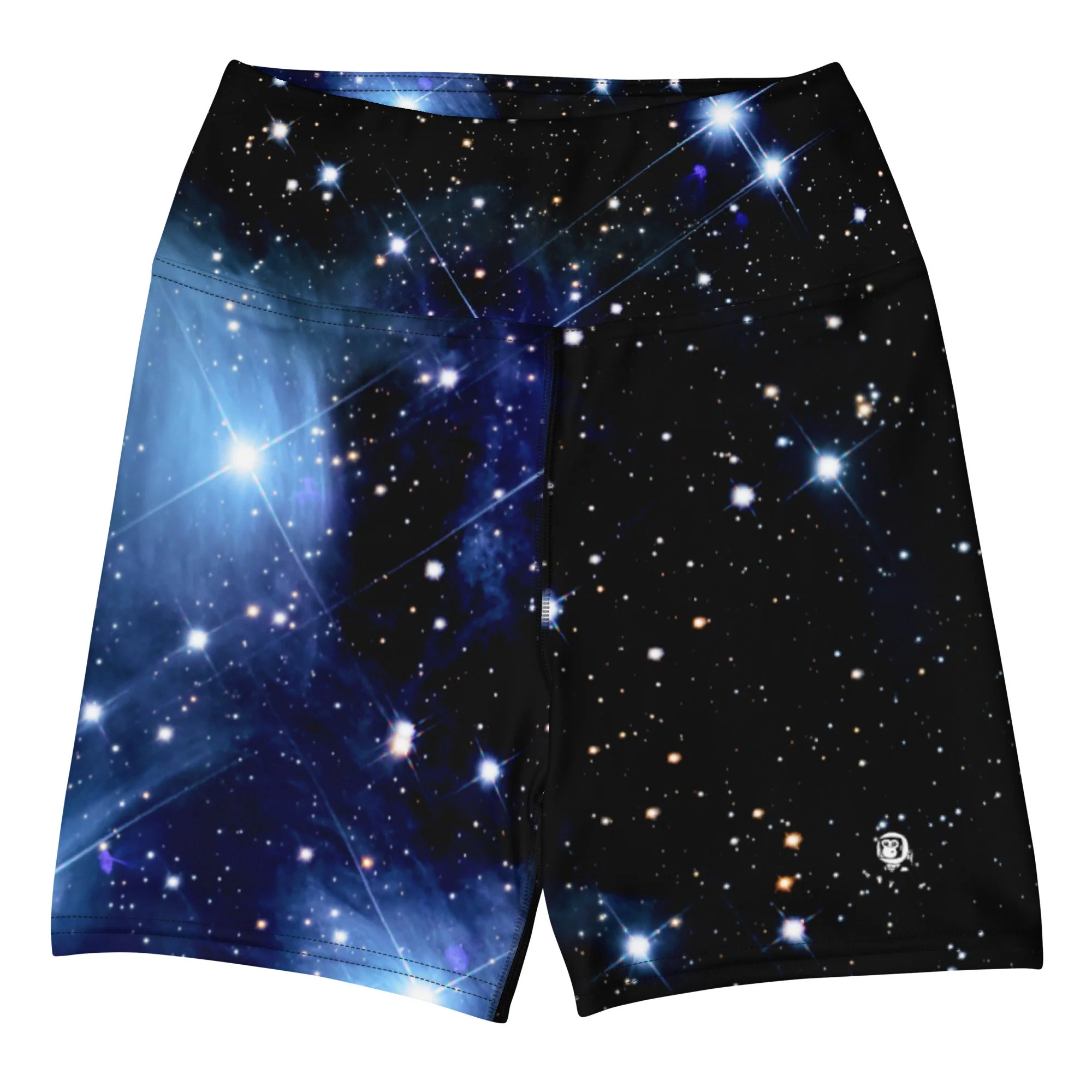 Pleiades star cluster printed on women's yoga shorts — High Space Man