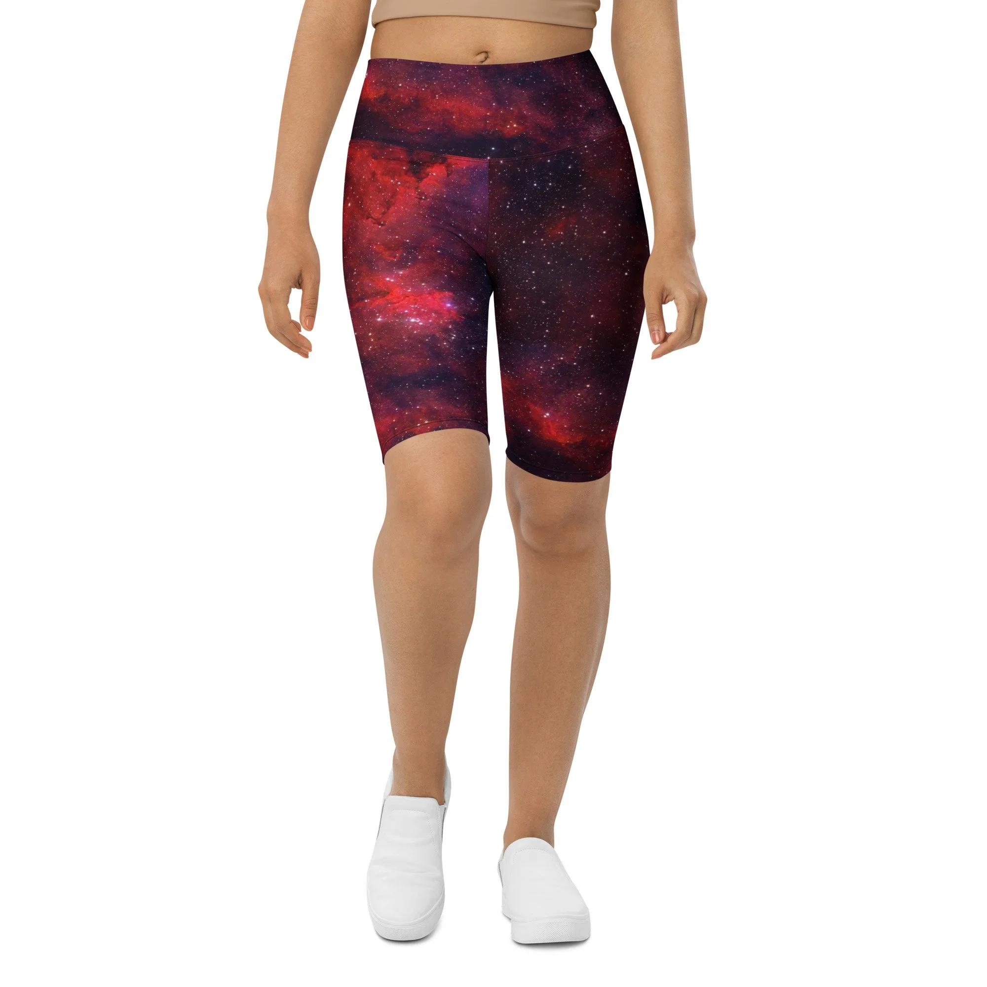 Heart Nebula printed on women's biker shorts — High Space Man