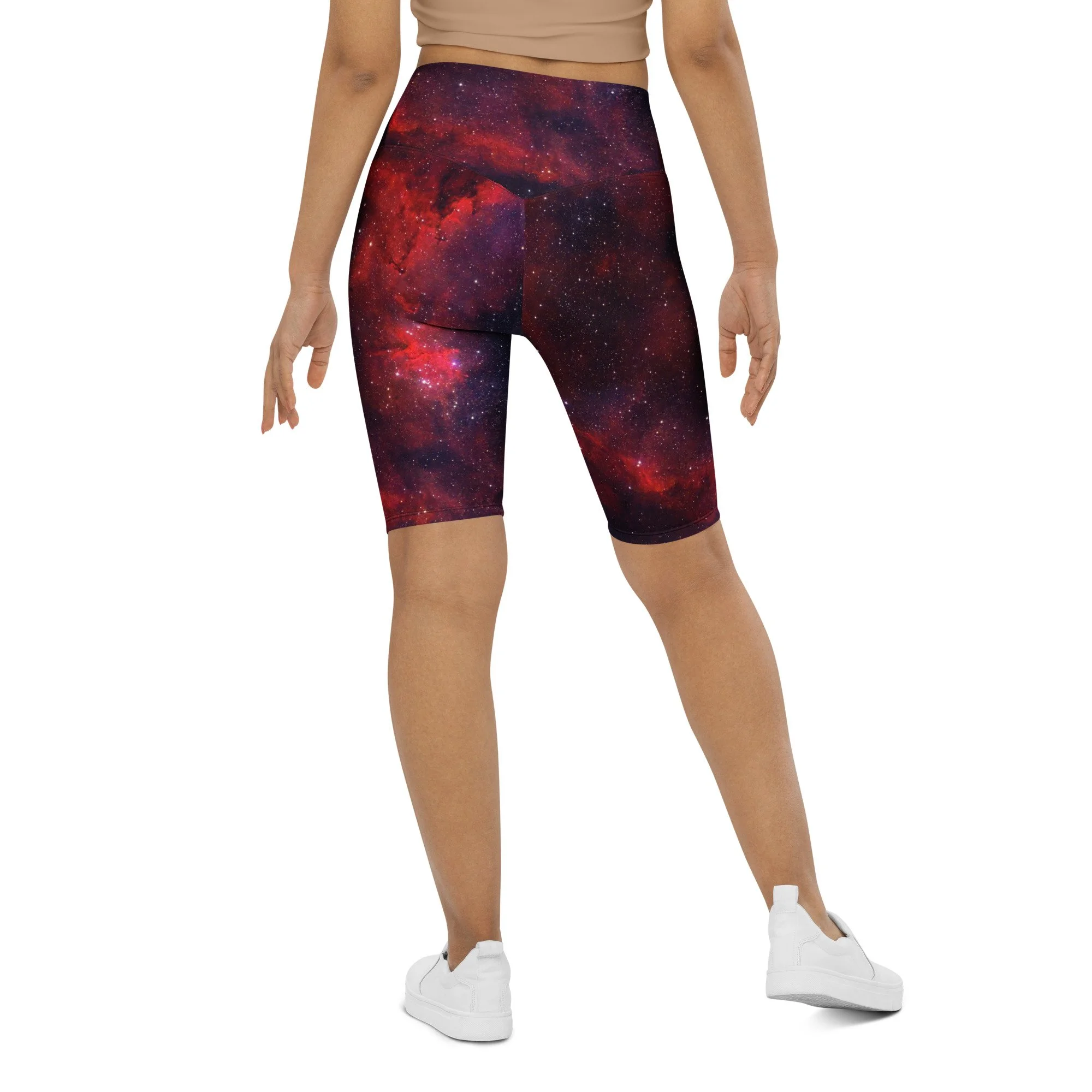Heart Nebula printed on women's biker shorts — High Space Man