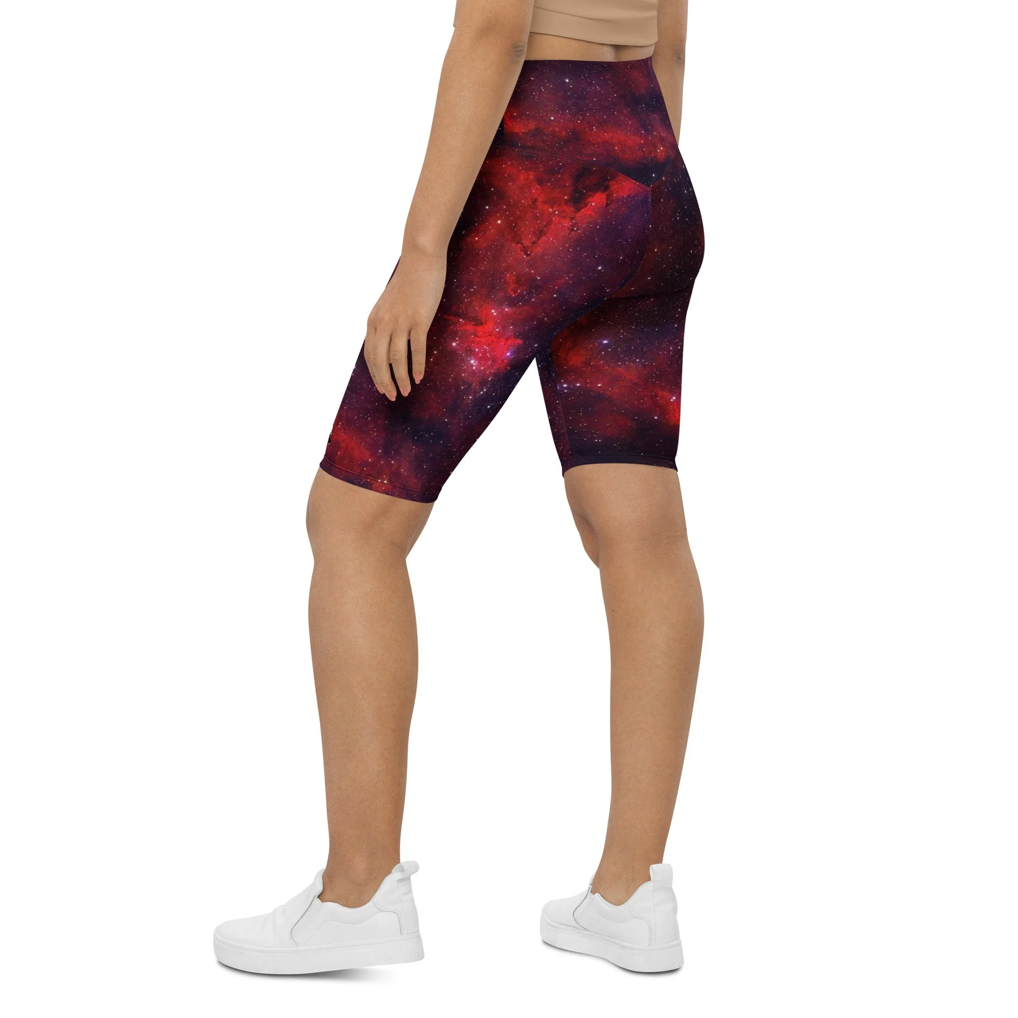 Heart Nebula printed on women's biker shorts — High Space Man