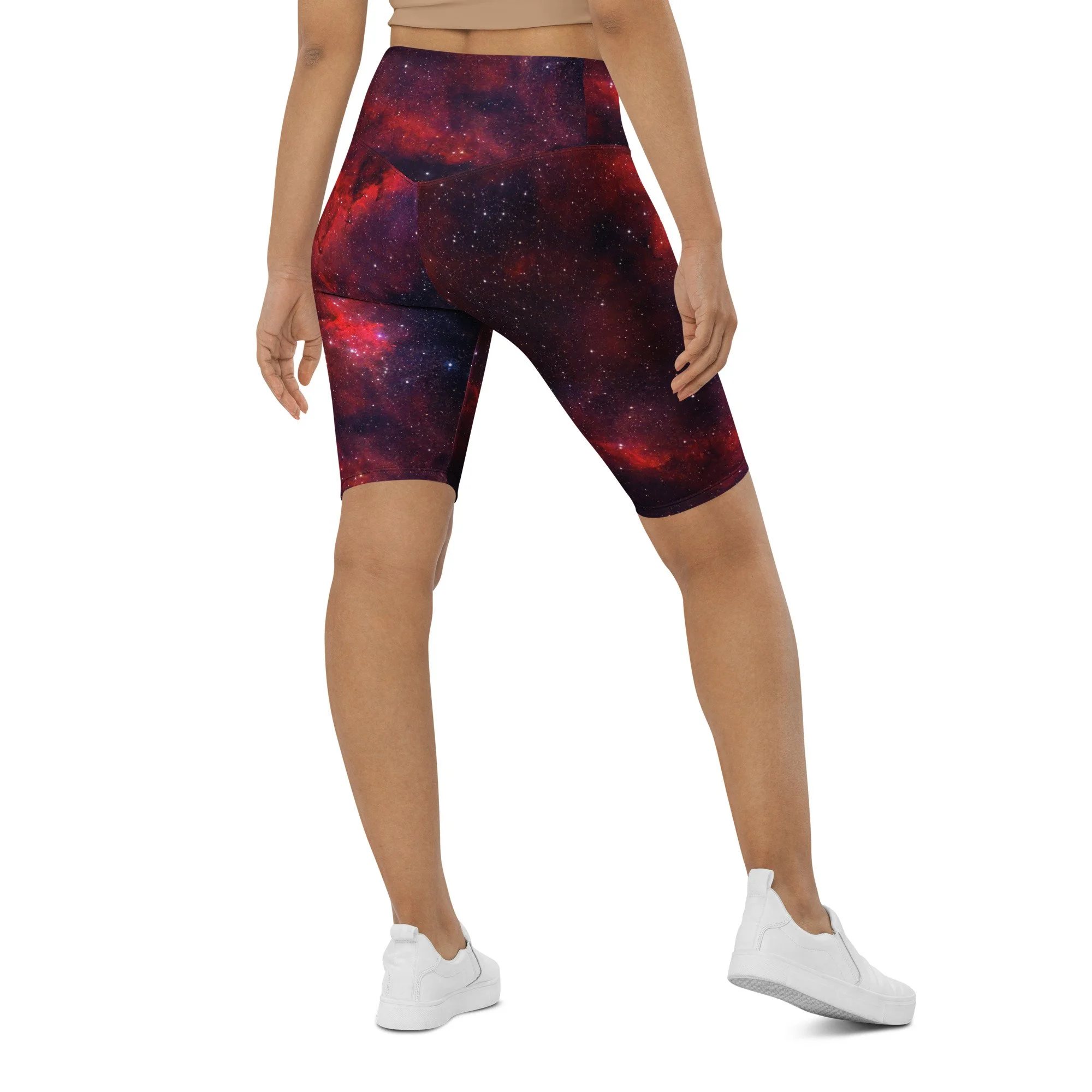 Heart Nebula printed on women's biker shorts — High Space Man