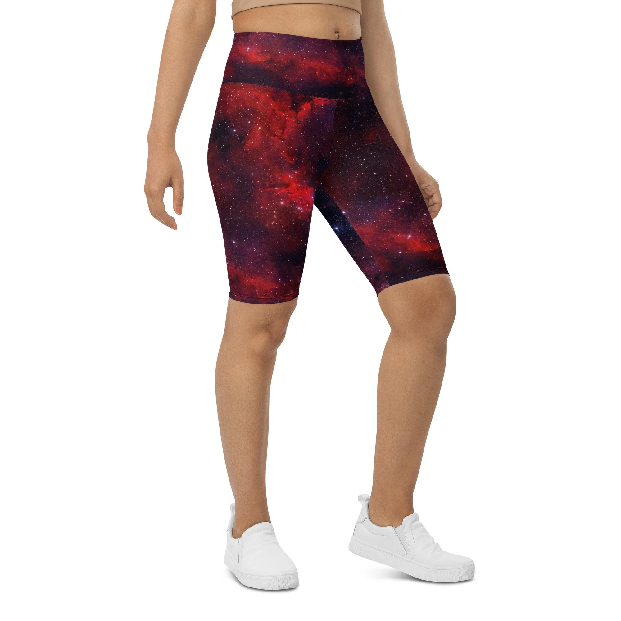 Heart Nebula printed on women's biker shorts — High Space Man
