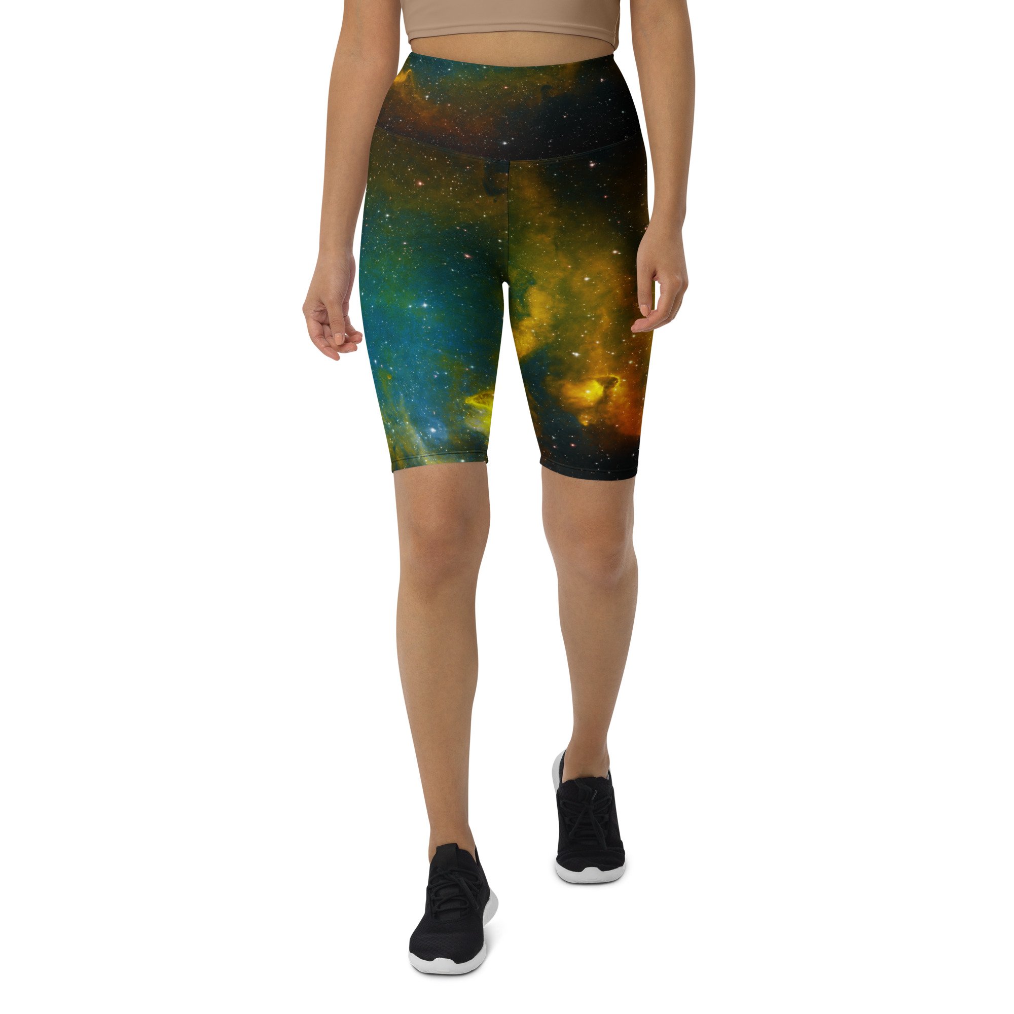 Soul Nebula printed on women's biker shorts — High Space Man