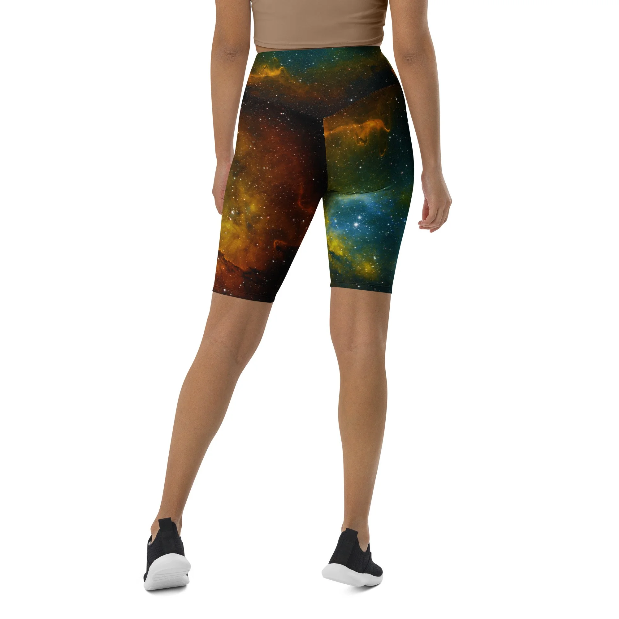 Soul Nebula printed on women's biker shorts — High Space Man