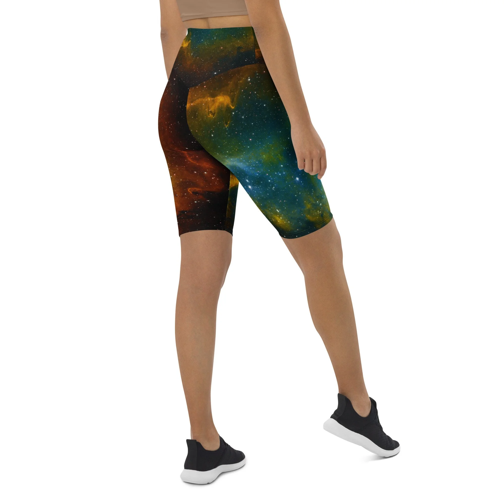 Soul Nebula printed on women's biker shorts — High Space Man