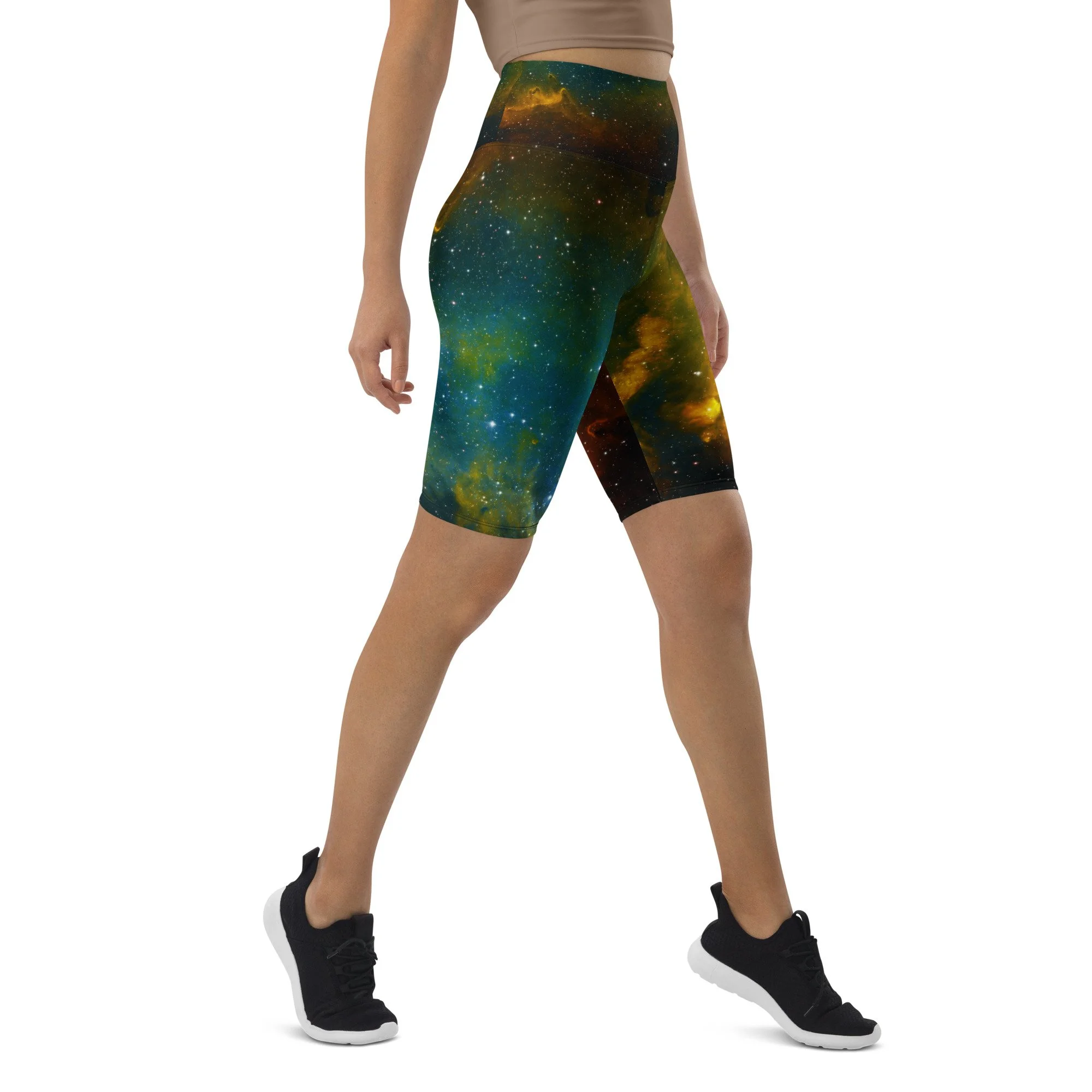 Soul Nebula printed on women's biker shorts — High Space Man