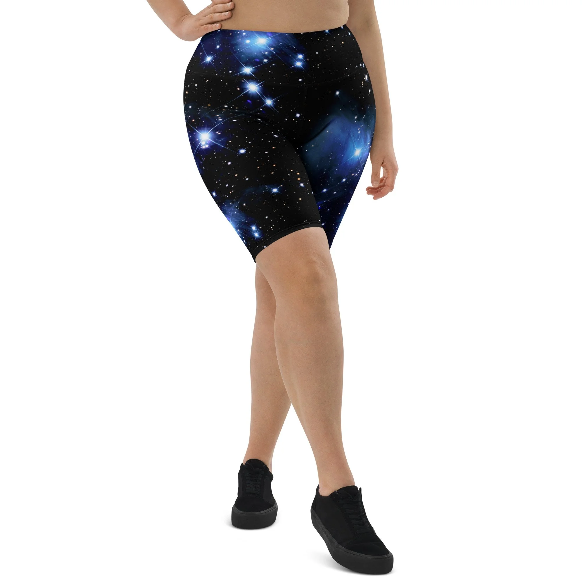 Pleiades star cluster printed on women's biker shorts — High Space Man