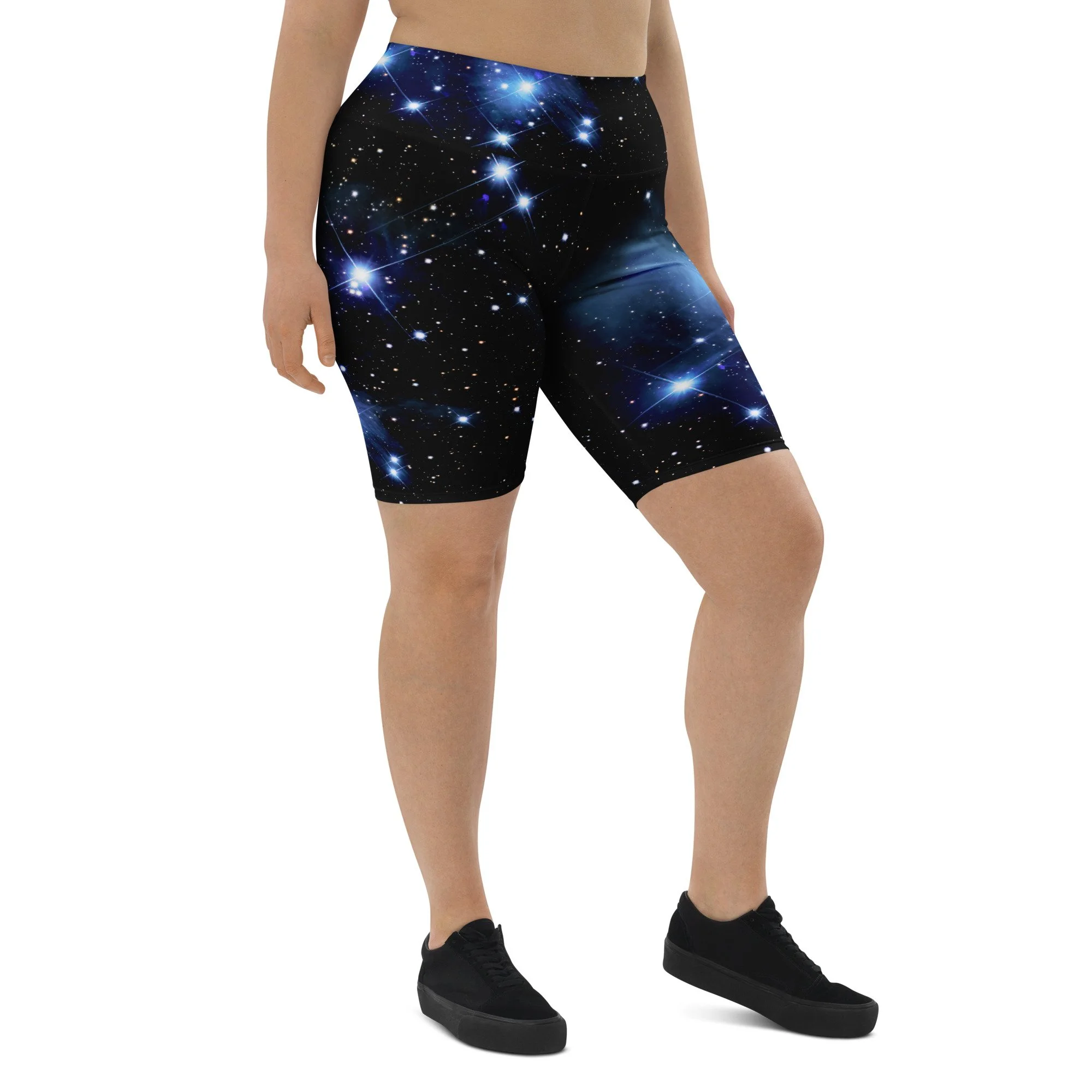 Pleiades star cluster printed on women's biker shorts — High Space Man