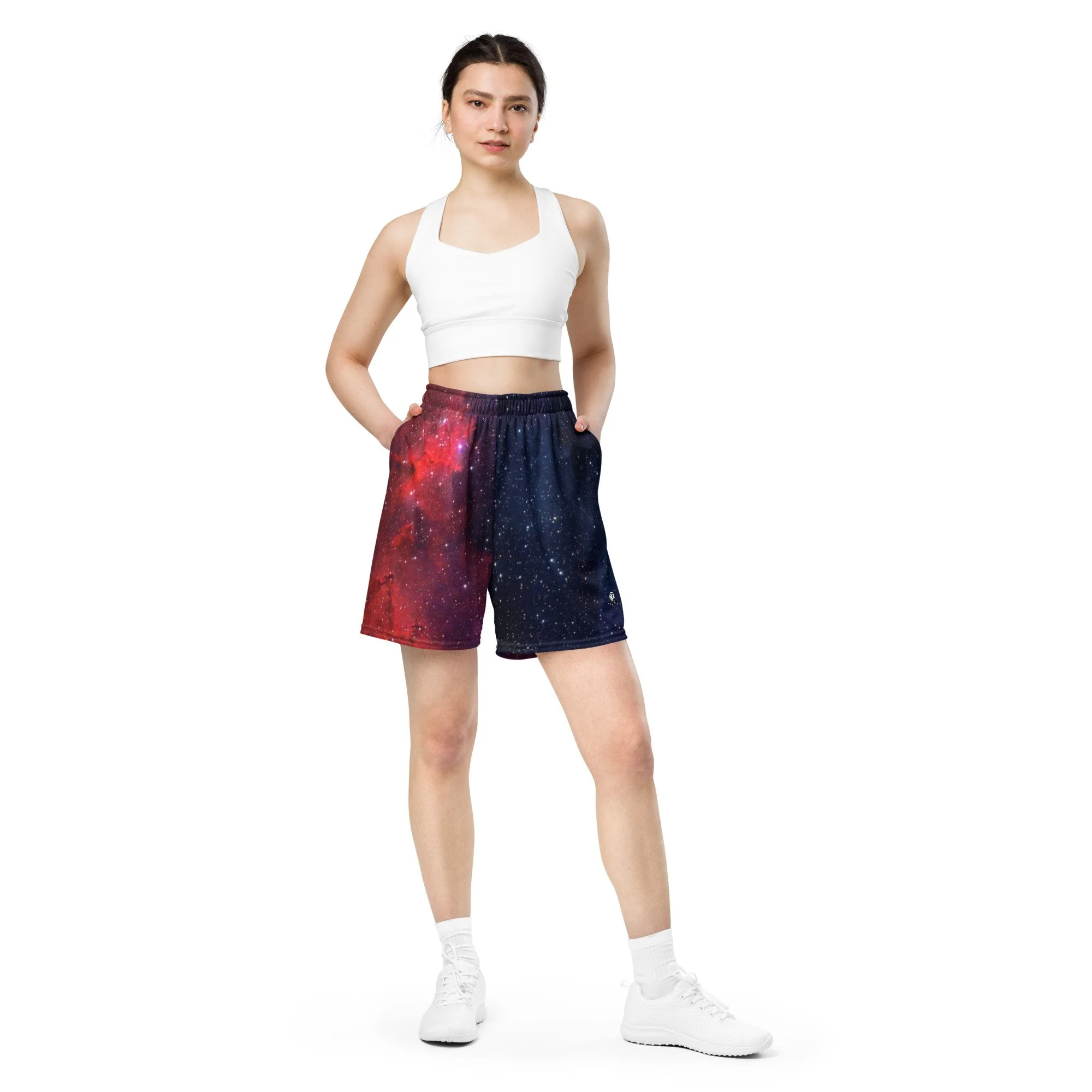 Heart Nebula printed on unisex mesh shorts — High Space Man