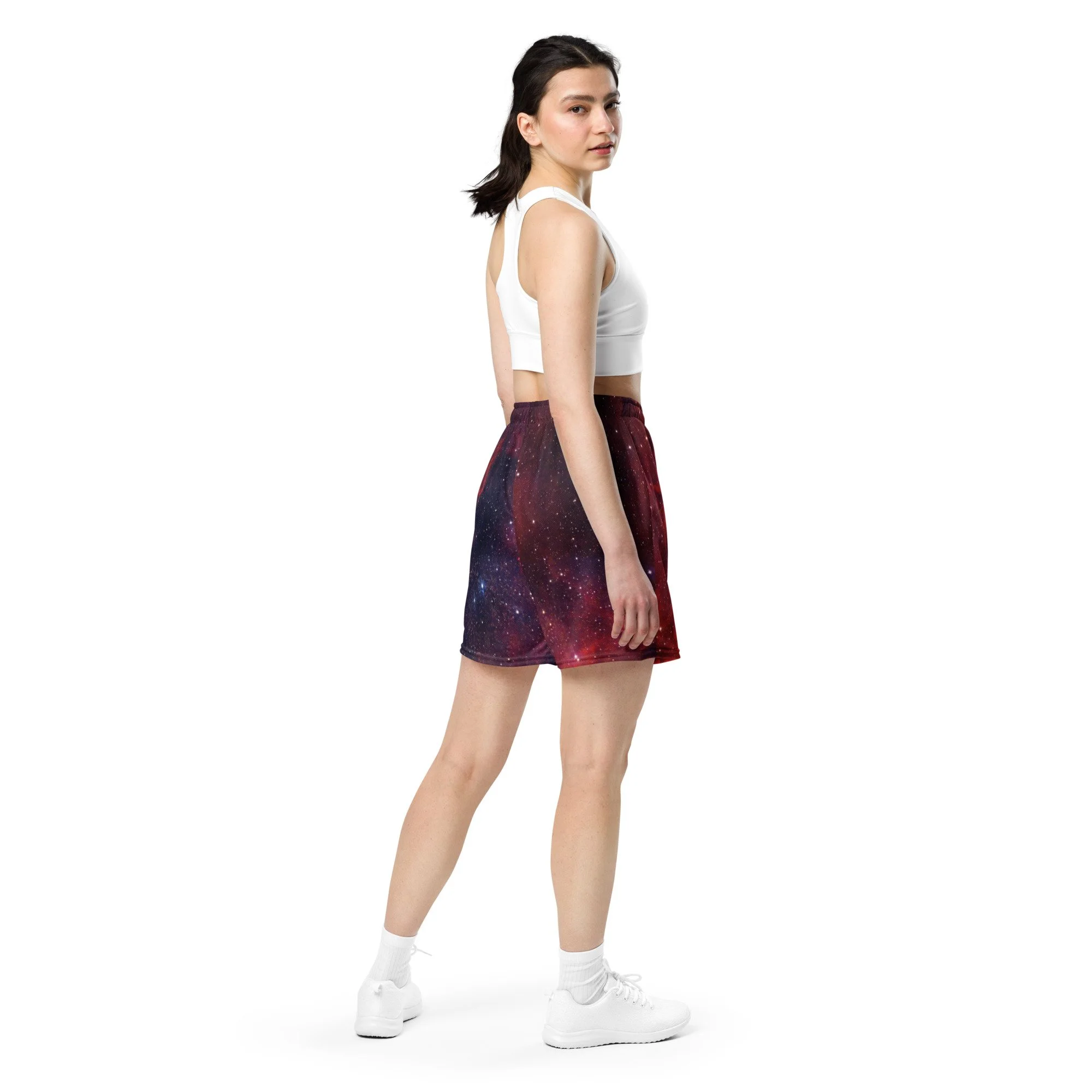 Heart Nebula printed on unisex mesh shorts — High Space Man
