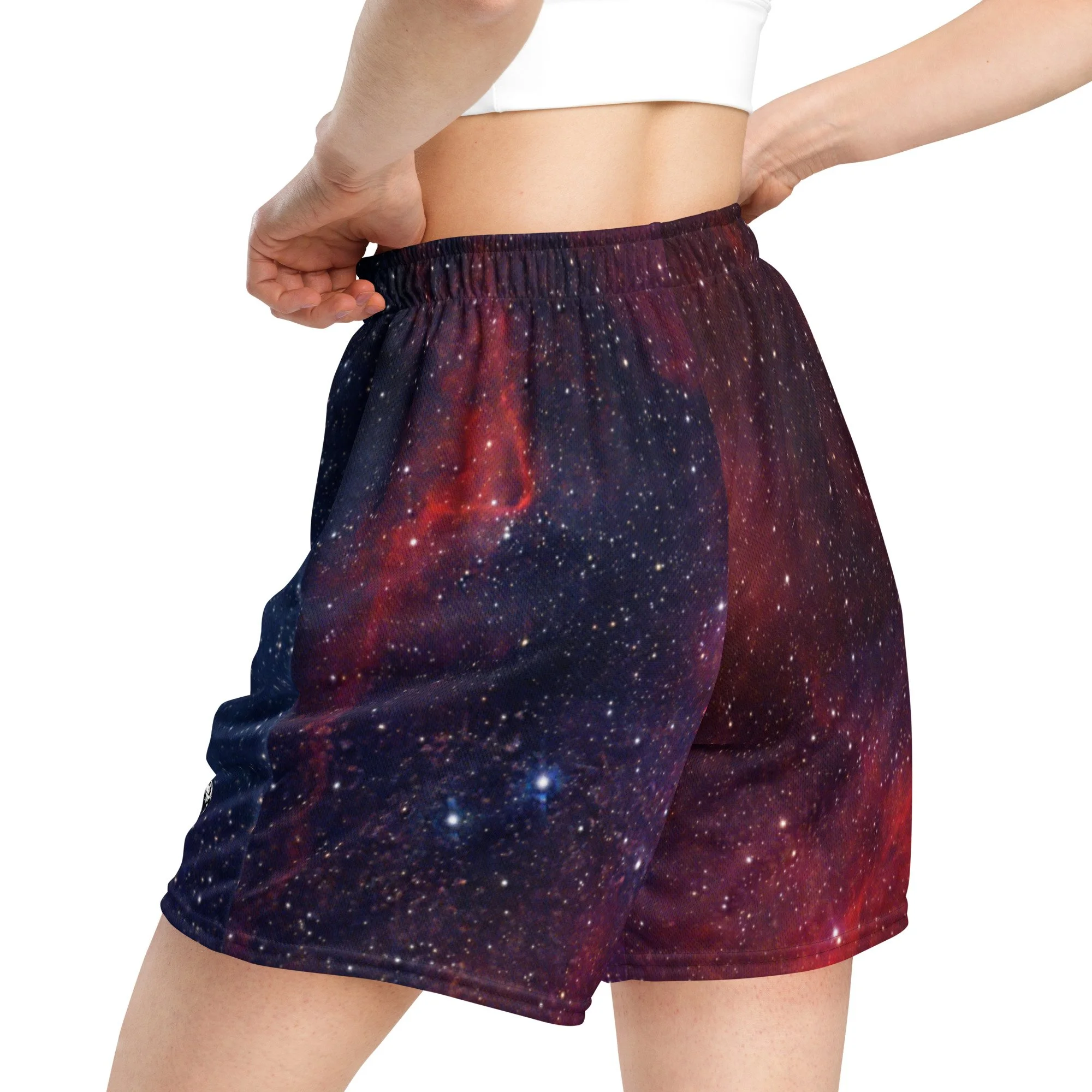 Heart Nebula printed on unisex mesh shorts — High Space Man