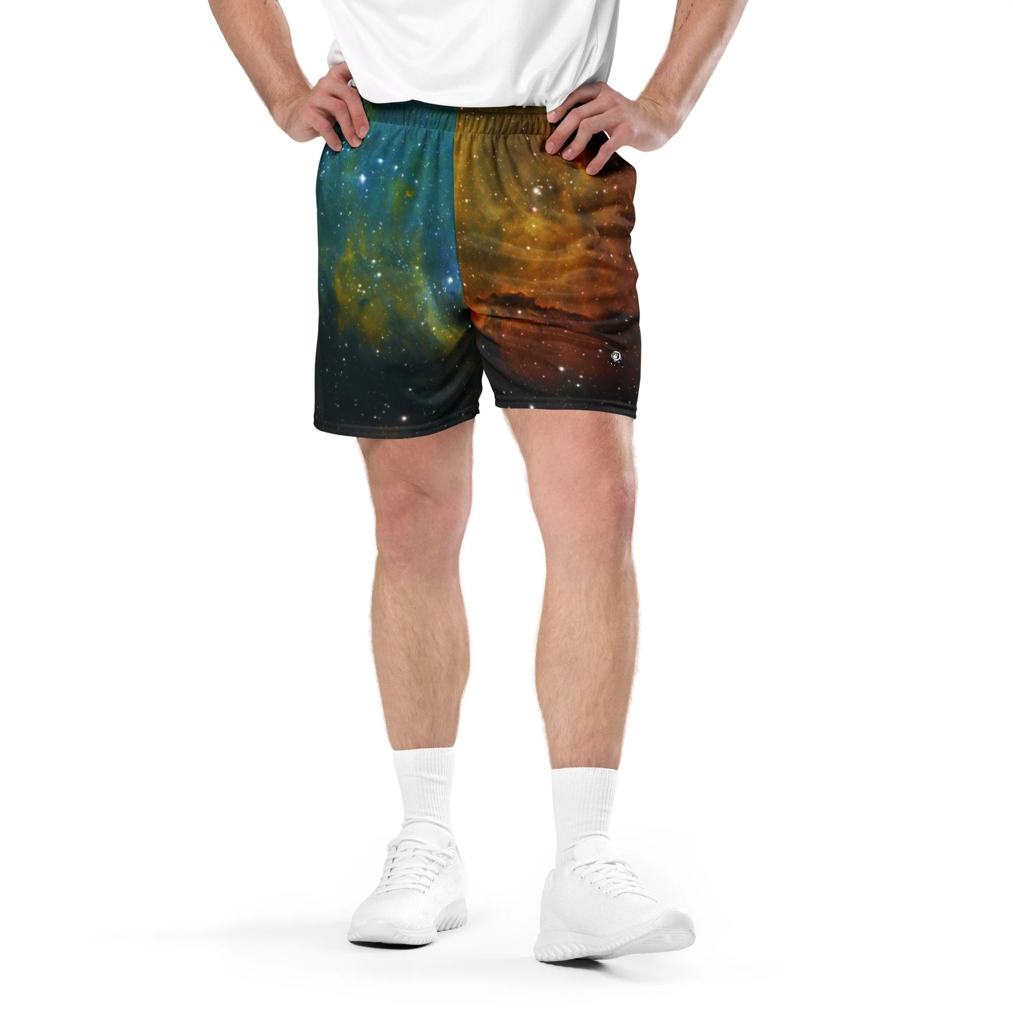 Soul Nebula printed on unisex mesh shorts — High Space Man