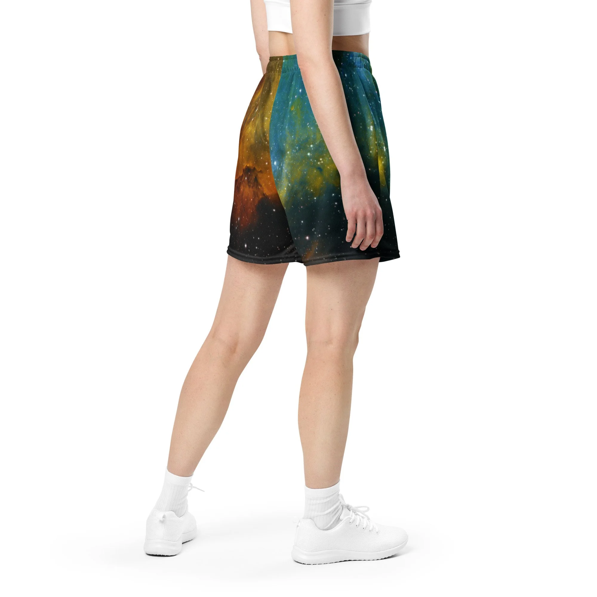 Soul Nebula printed on unisex mesh shorts — High Space Man