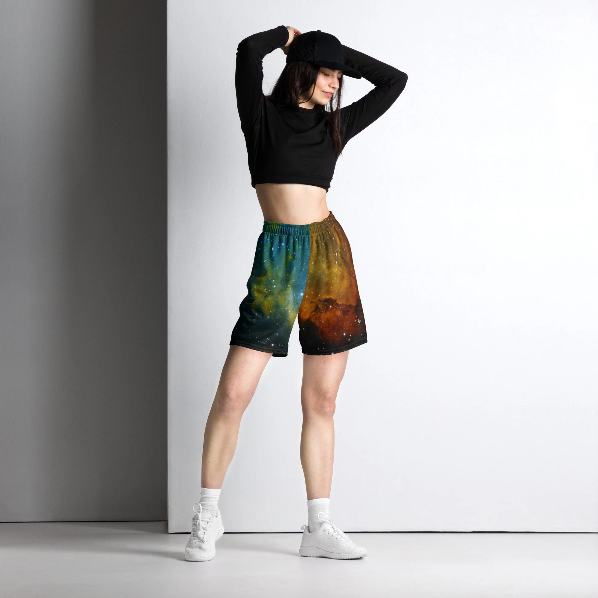 Soul Nebula printed on unisex mesh shorts — High Space Man
