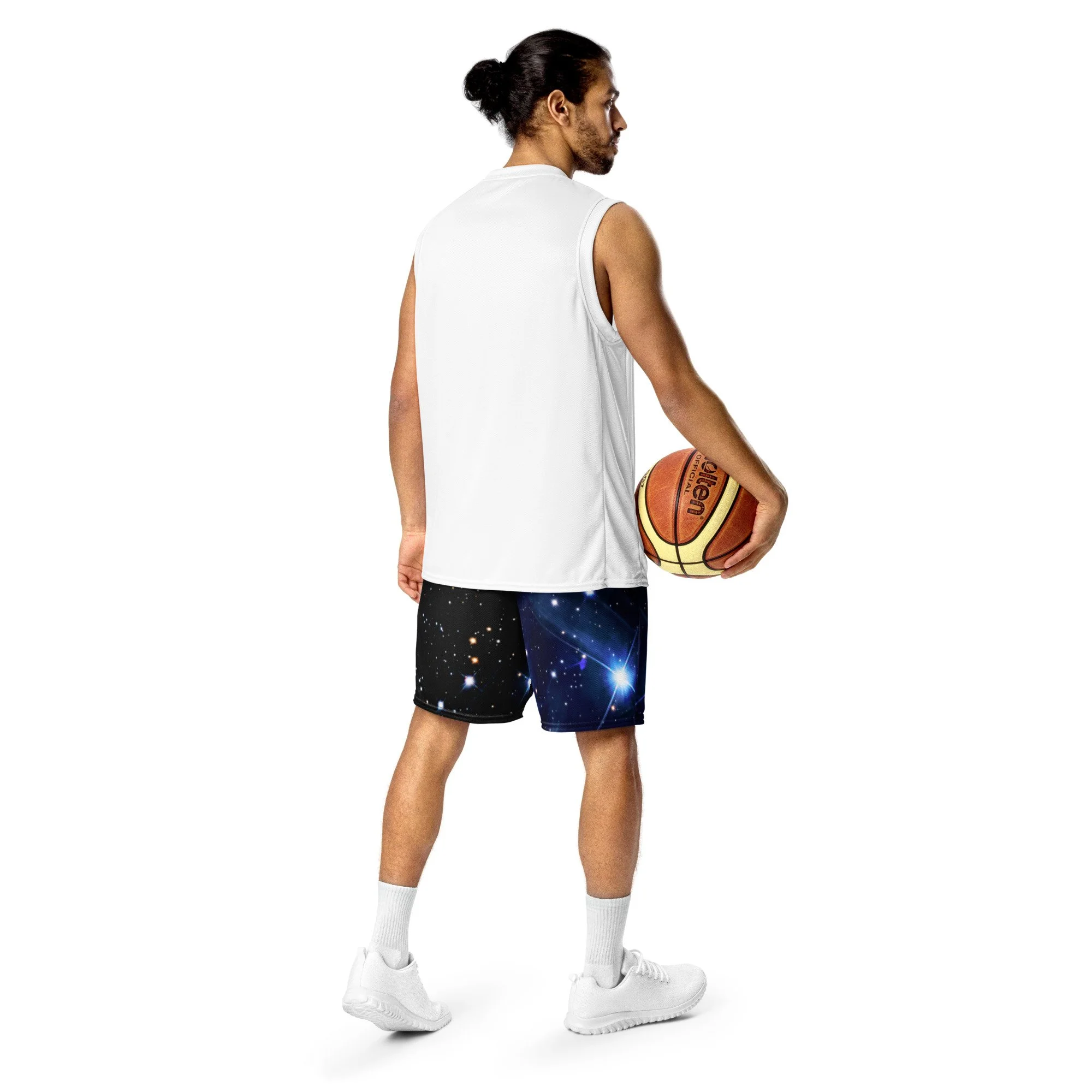 Pleiades star cluster printed on unisex mesh shorts — High Space Man