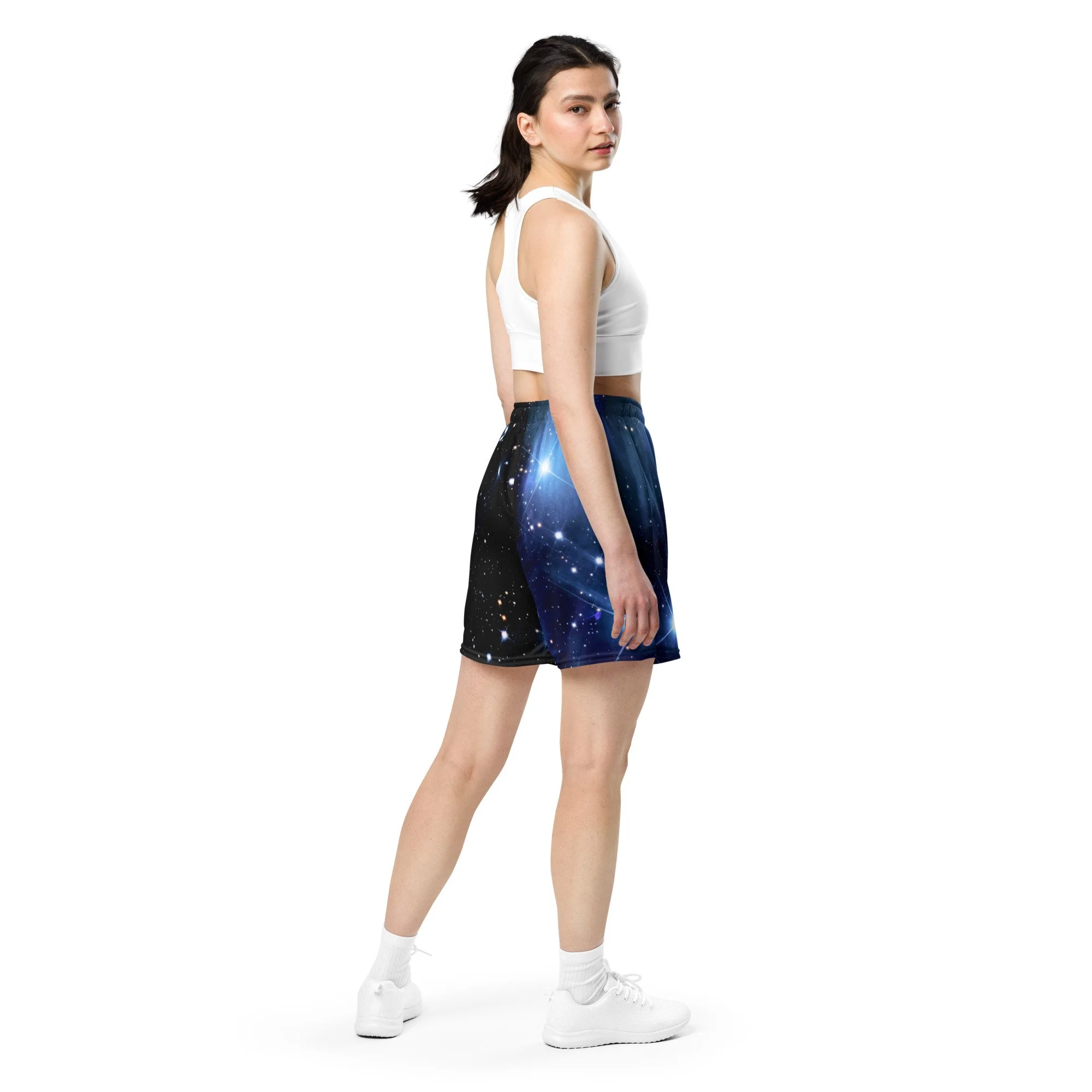 Pleiades star cluster printed on unisex mesh shorts — High Space Man