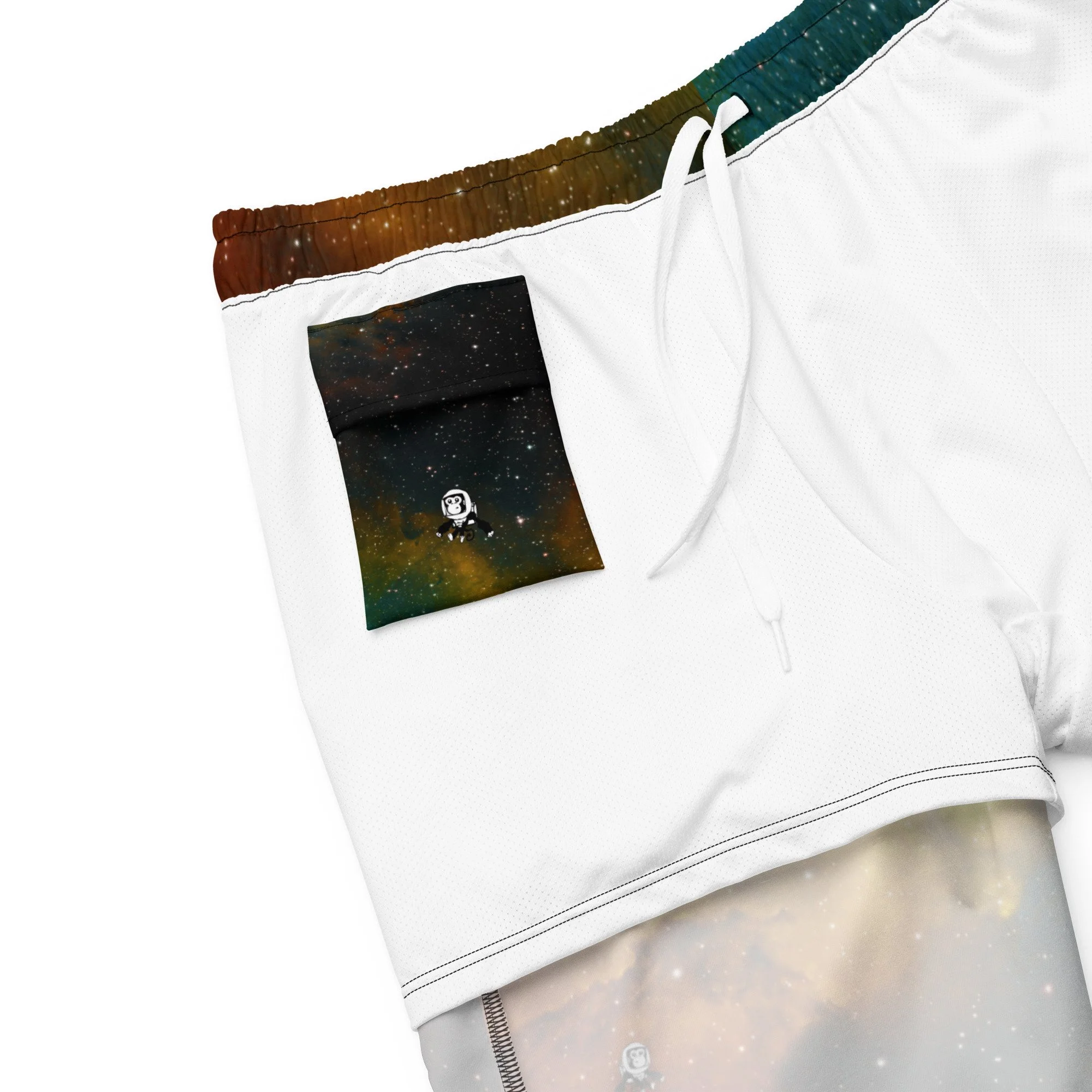 Soul Nebula printed on men's swim trunks — High Space Man