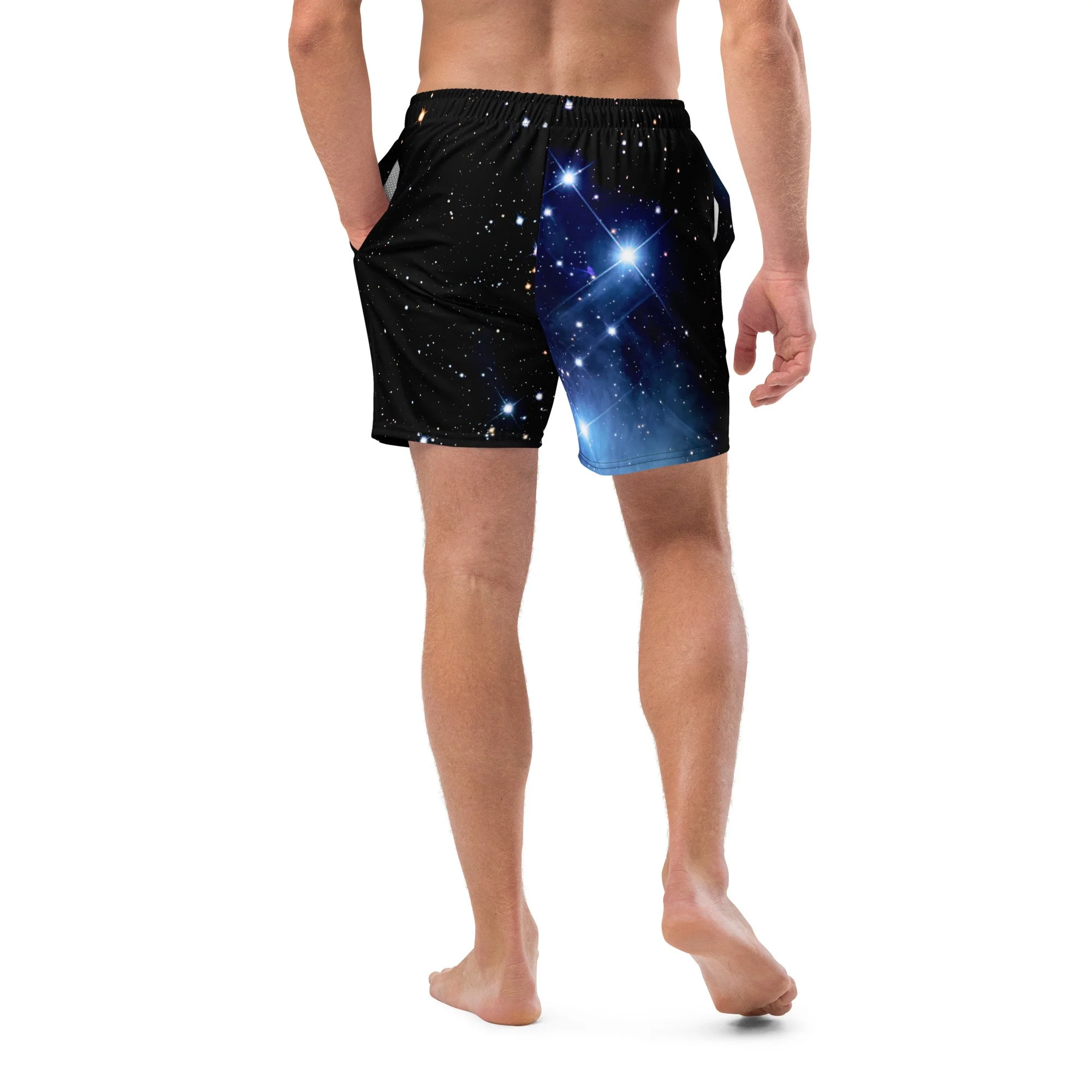Pleiades star cluster printed on men's swim trunks — High Space Man
