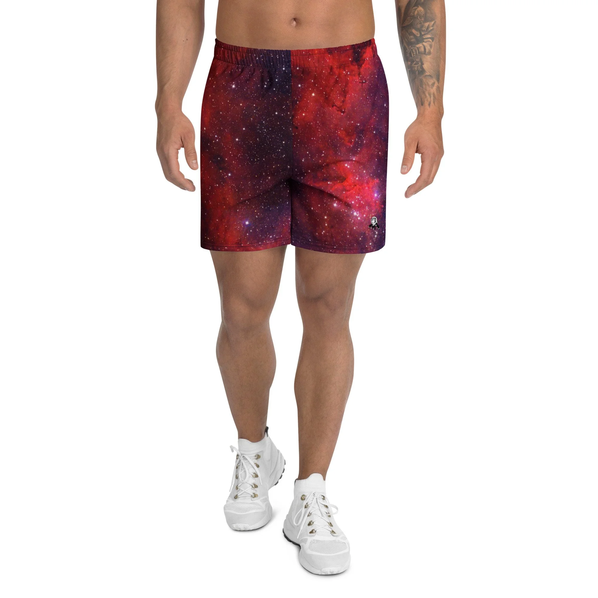 Heart Nebula printed on unisex 6 inch inseam athletic shorts — High Space Man