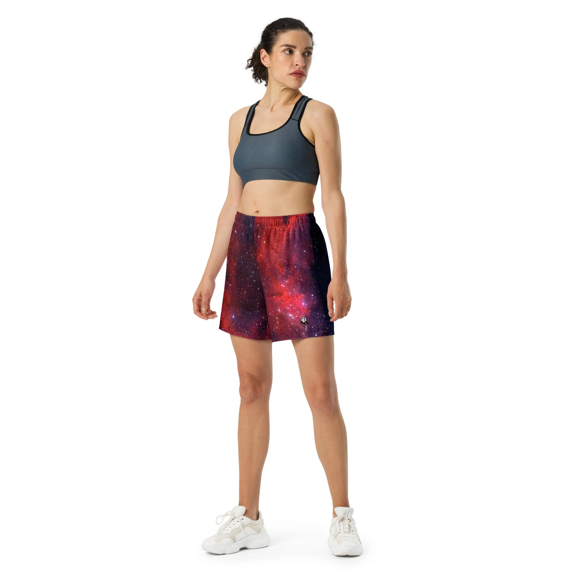 Heart Nebula printed on unisex 6 inch inseam athletic shorts — High Space Man