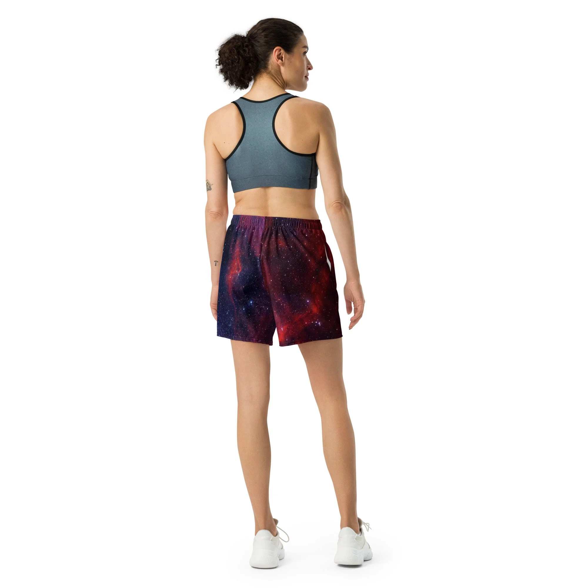 Heart Nebula printed on unisex 6 inch inseam athletic shorts — High Space Man