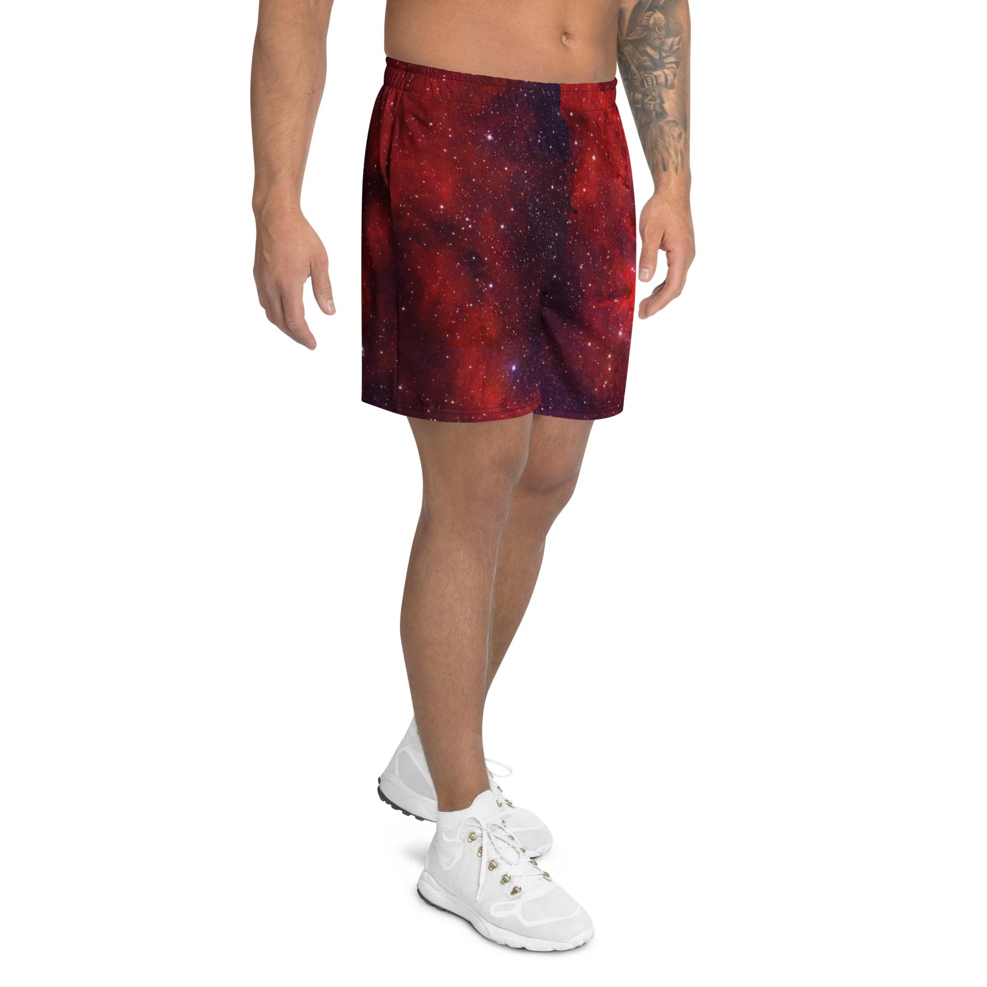 Heart Nebula printed on unisex 6 inch inseam athletic shorts — High Space Man
