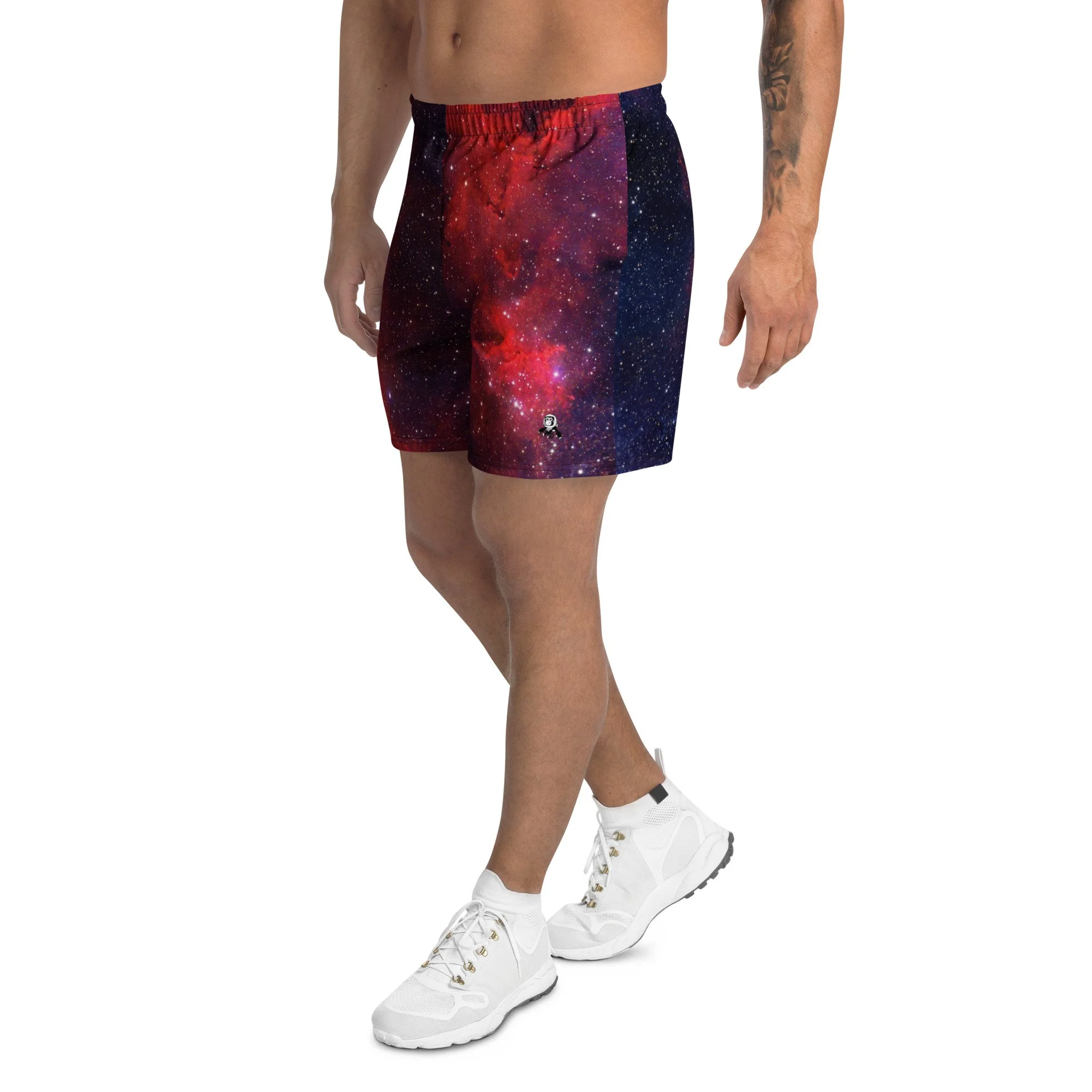 Heart Nebula printed on unisex 6 inch inseam athletic shorts — High Space Man