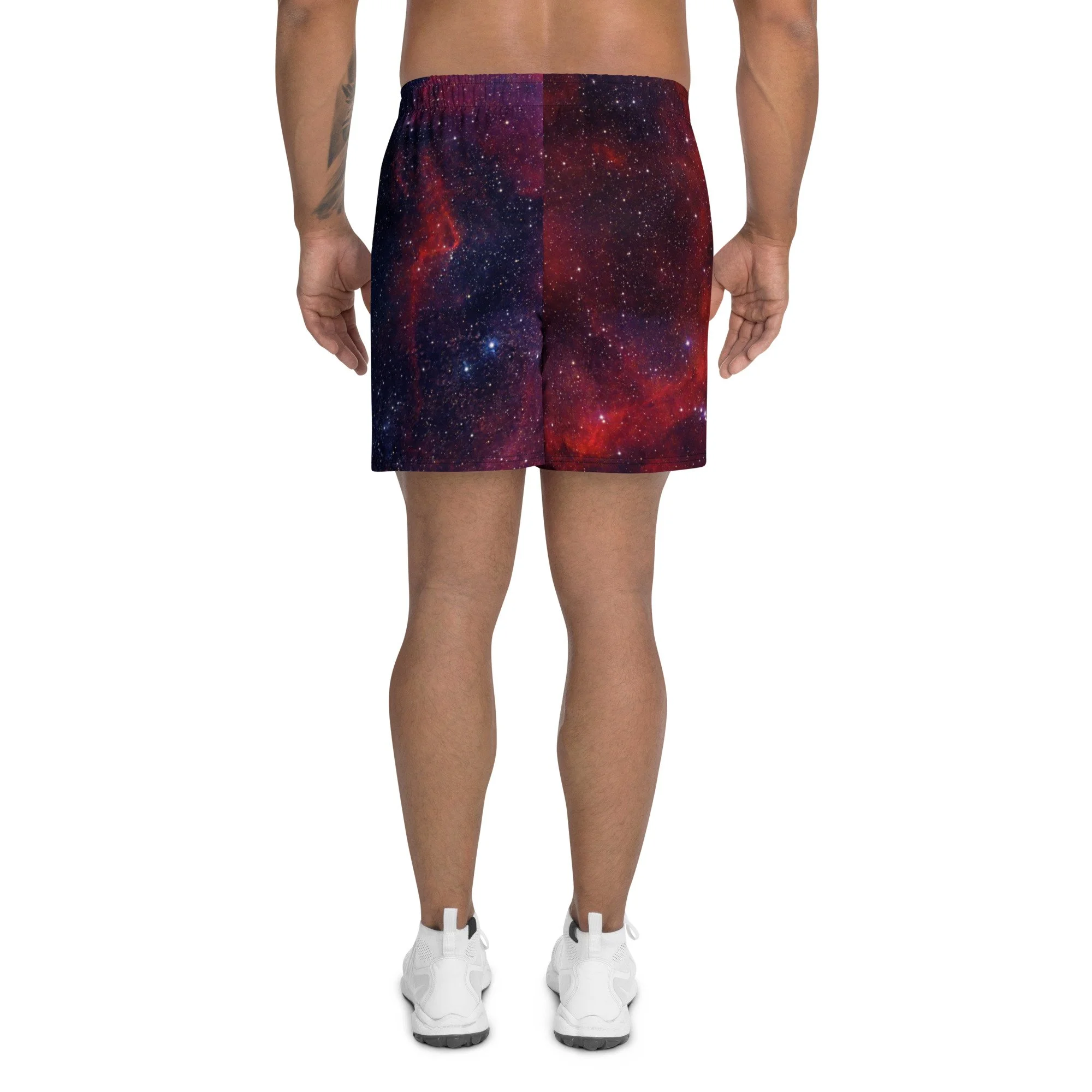 Heart Nebula printed on unisex 6 inch inseam athletic shorts — High Space Man