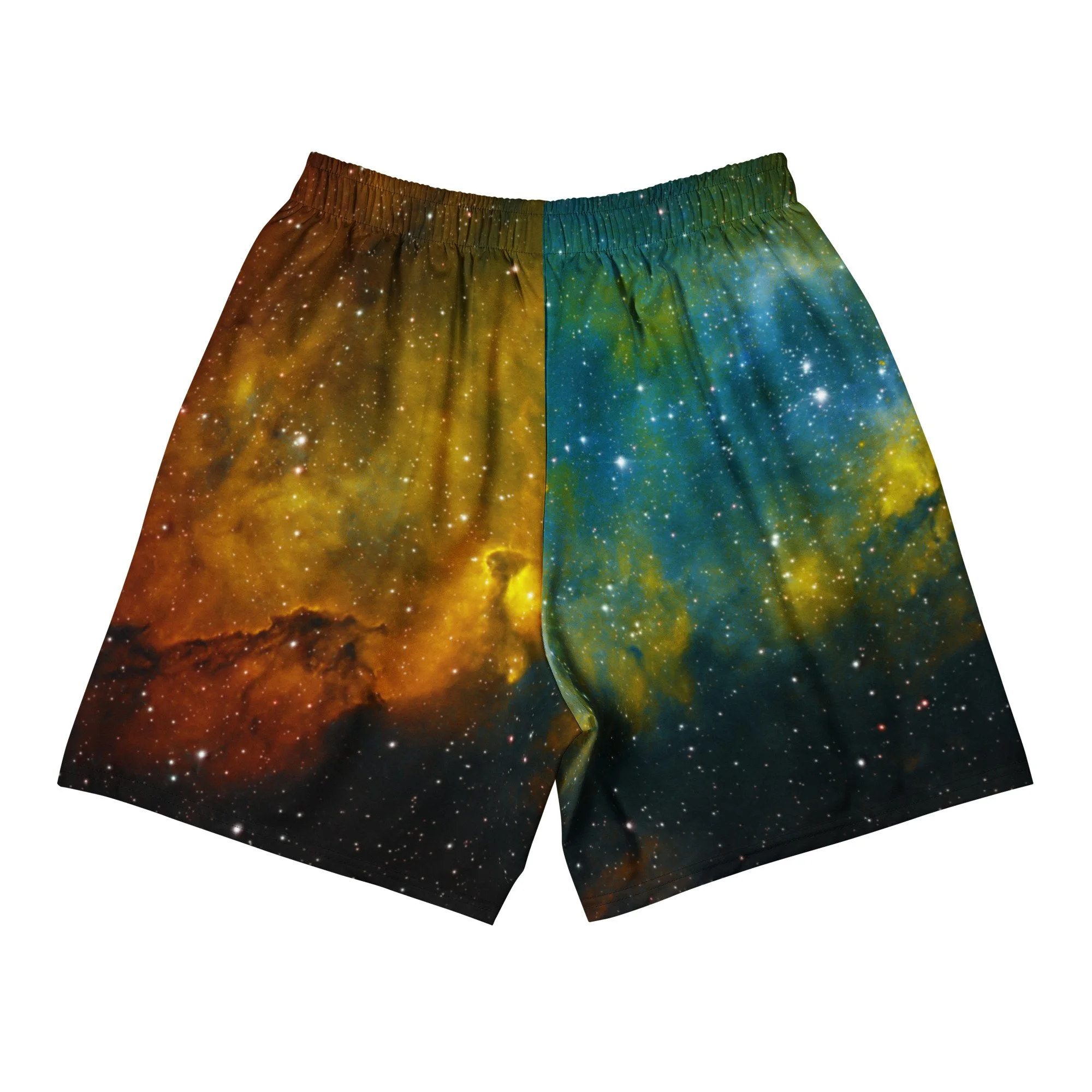 Soul Nebula printed on unisex 6 inch inseam athletic shorts — High Space Man