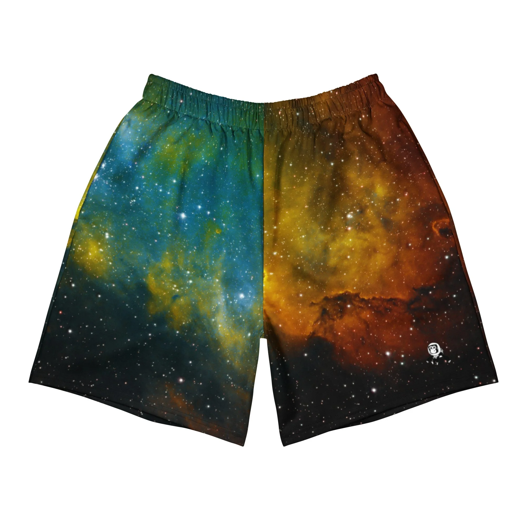 Soul Nebula printed on unisex 6 inch inseam athletic shorts — High Space Man